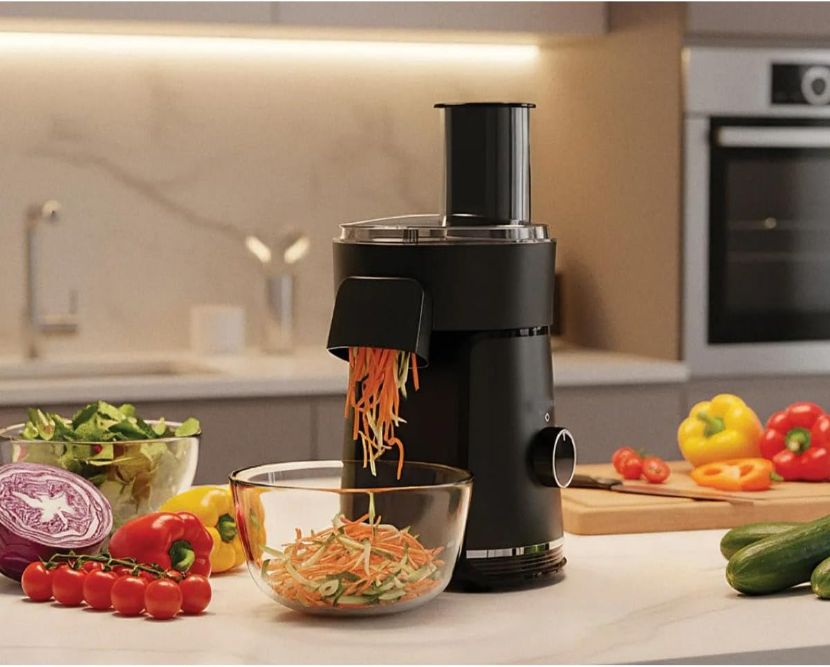 Electric Salad Maker 6in1,  Vegetable Chopper and Slicer with Safety Locked Lid