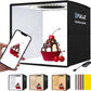 PULUZ Mini Photo Light Box Photography, 25cm/9.8inch Portable Photo Studio Lightbox Folding Dimmable 3 Color Temperature 96pcs LED Light with 6 Dual-Side Color Backdrops