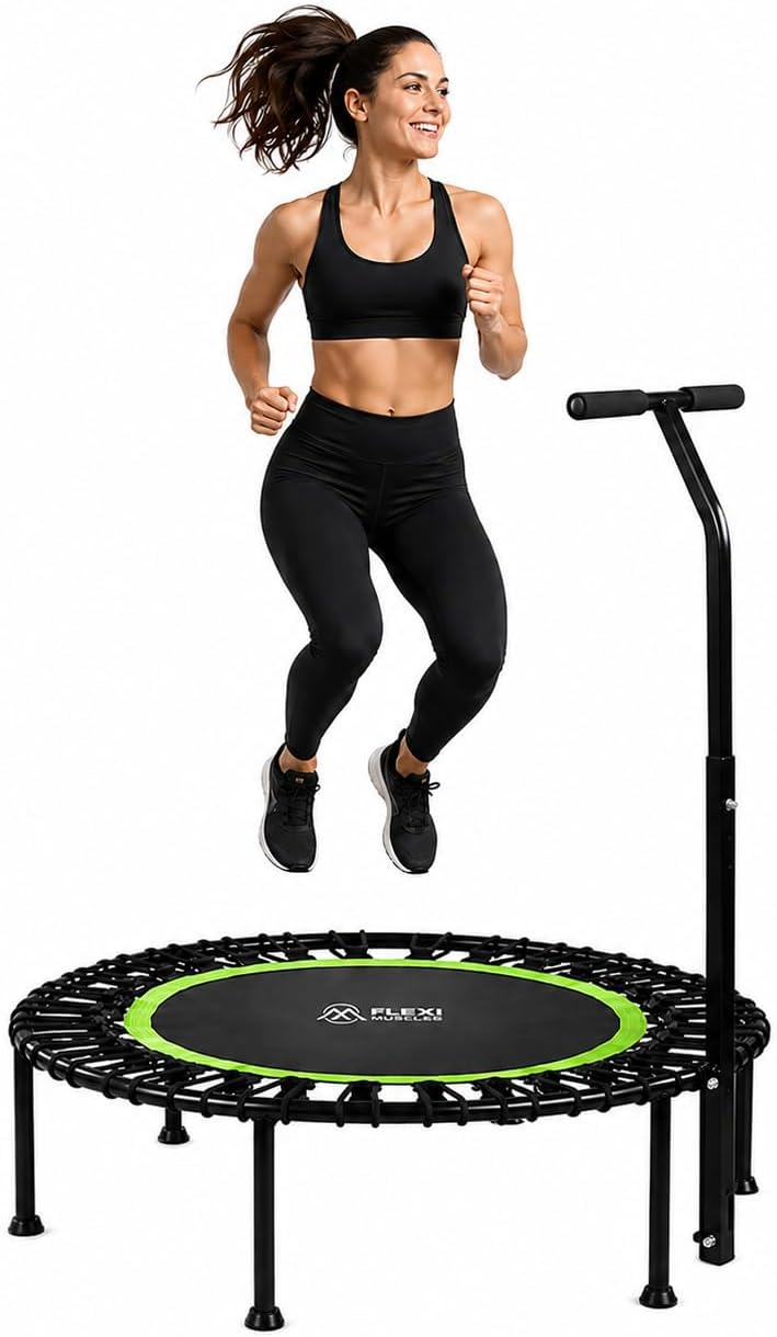 Mini Rebounder Fitness Trampoline for Adults with Bungee Cords