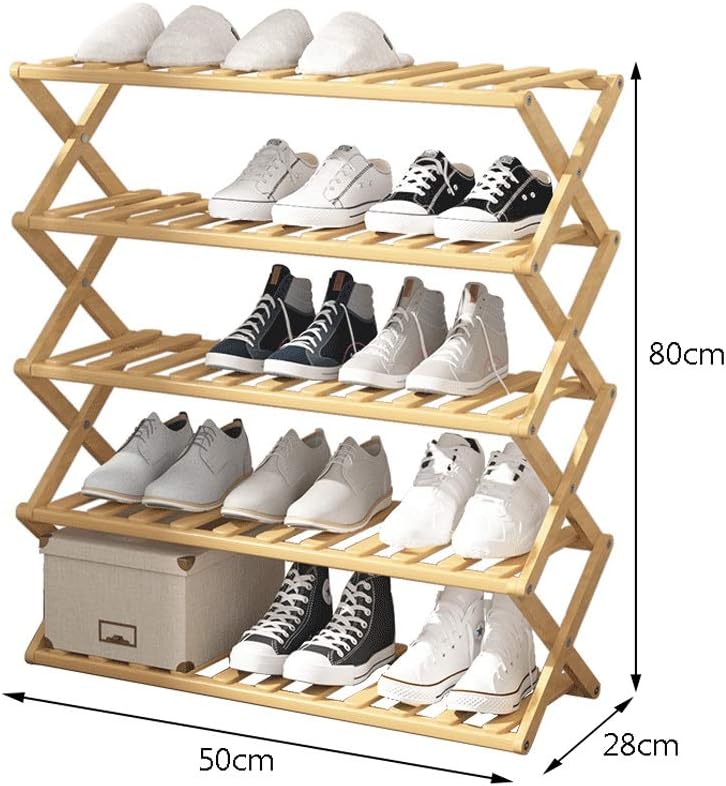 Simple Retractable Wooden Shoe Storage Rack for Living Room