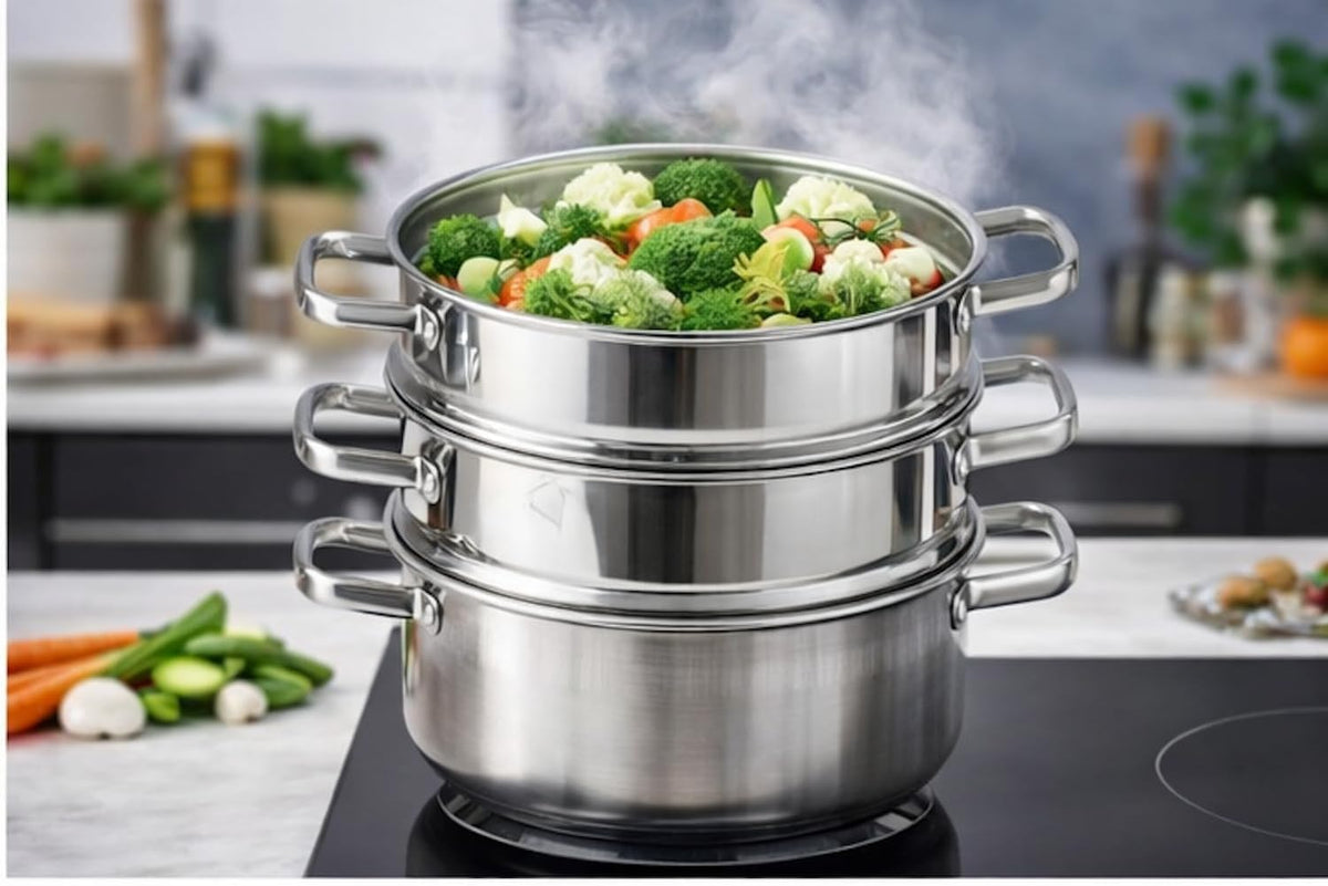 Stainless vegetable , food steamer  4 Tier Steamer