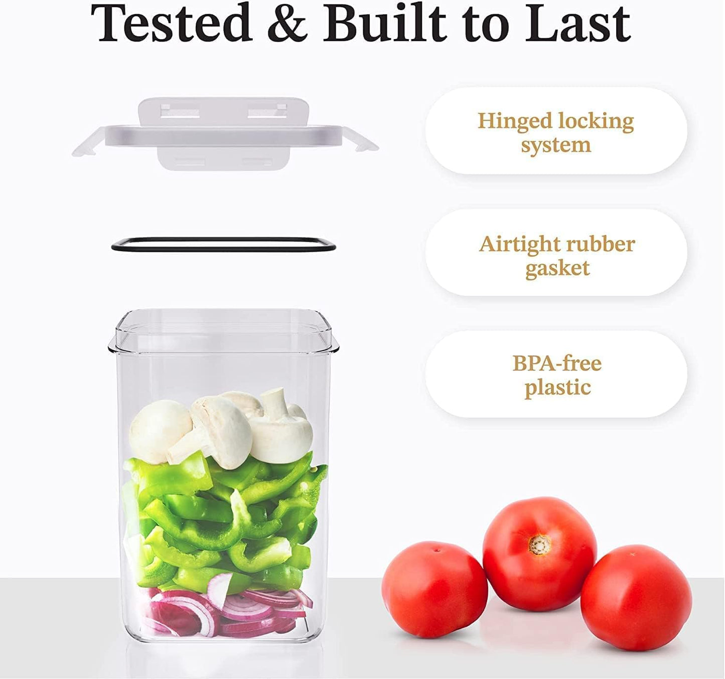 Airtight 7 pcs Food Storage Containers unbreakable
