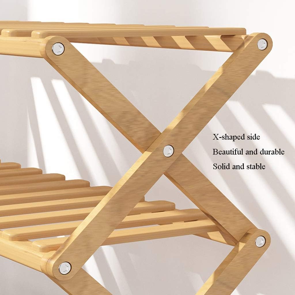 Simple Retractable Wooden Shoe Storage Rack for Living Room