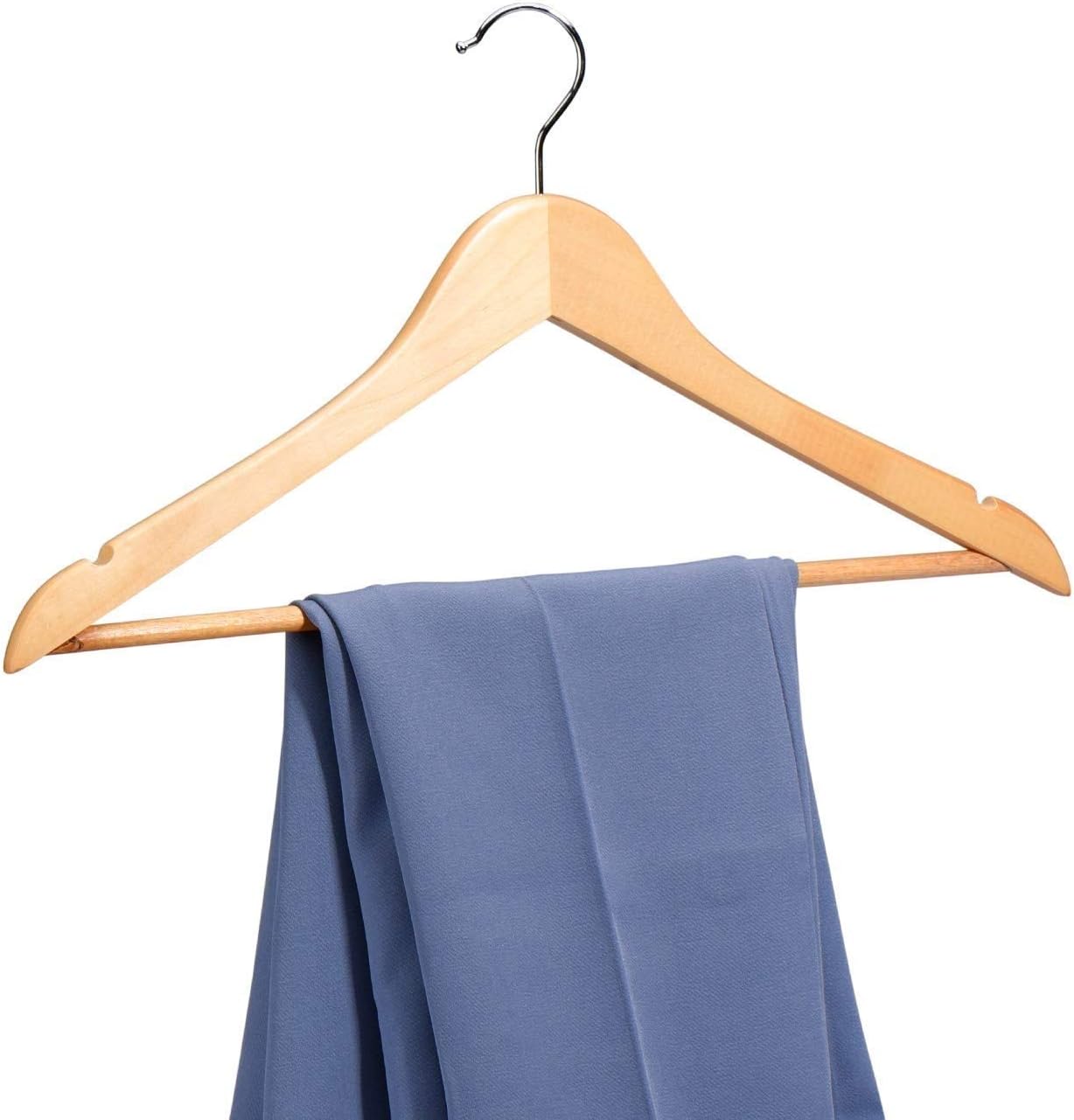 Non-Slip Wooden Suit Hangers for Clothes, Dresses, and Coats (Ver Durable)