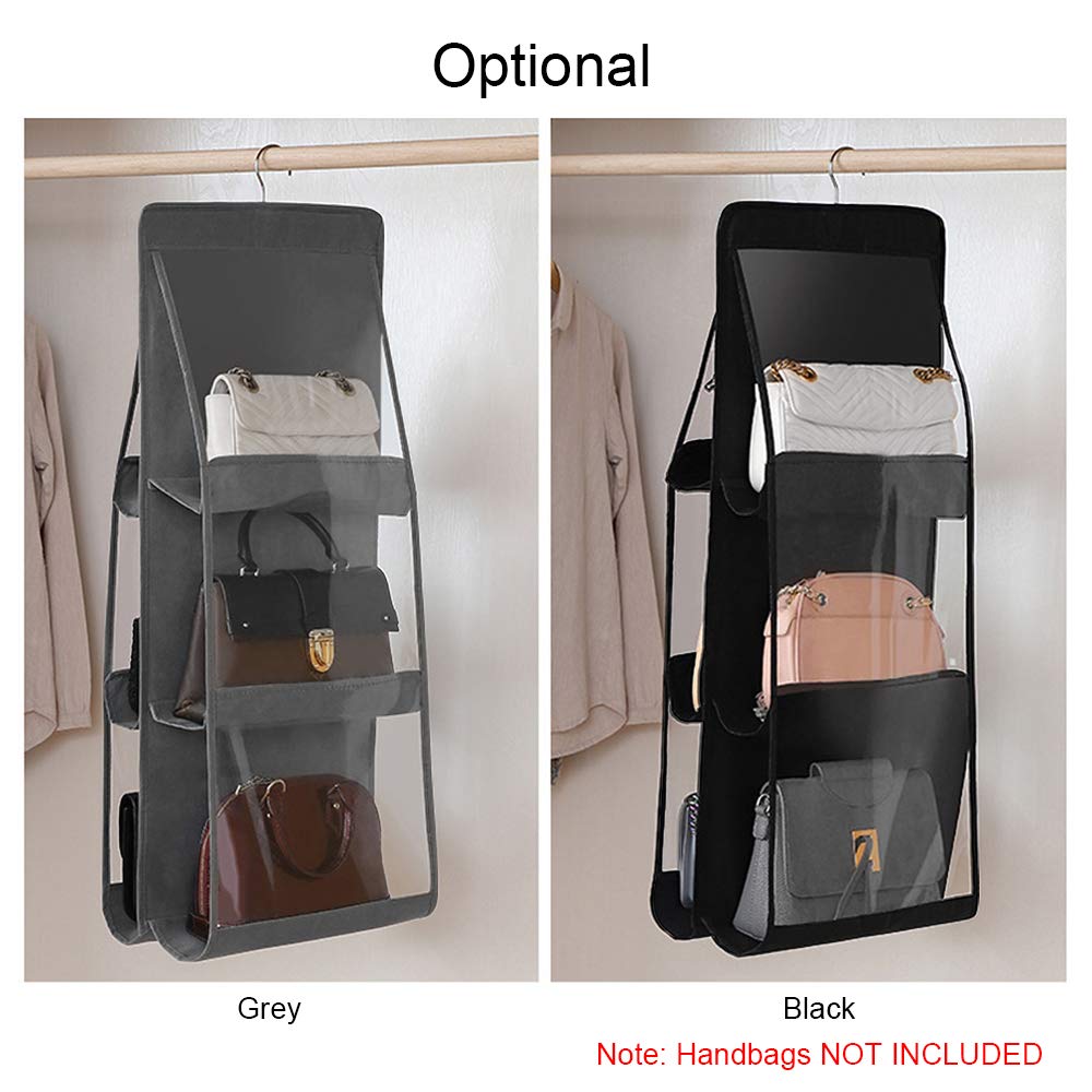 2pcs Clear Handbag & Purse Organizer Hanging Bag Storage