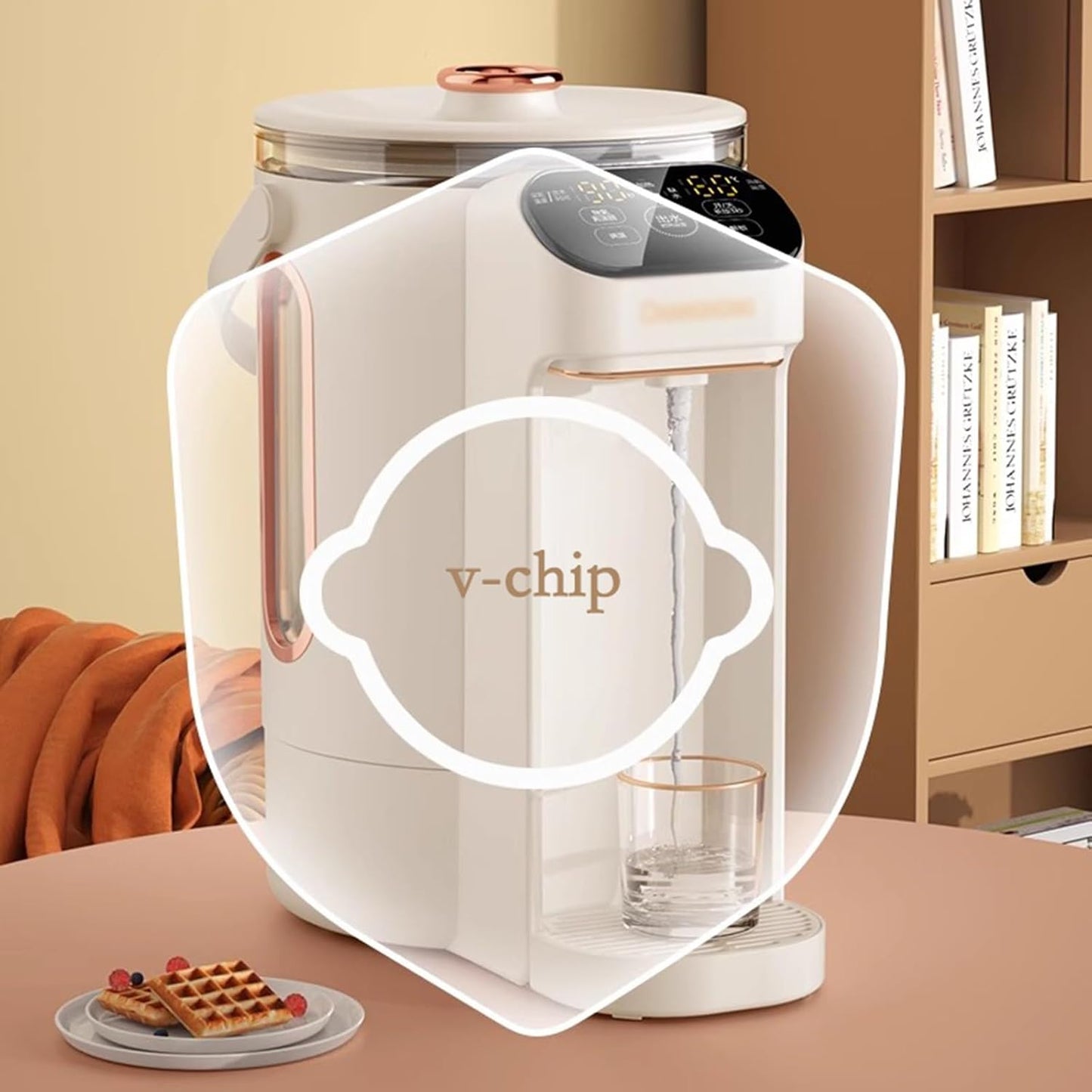 Portable desktop instant water heating dispenser