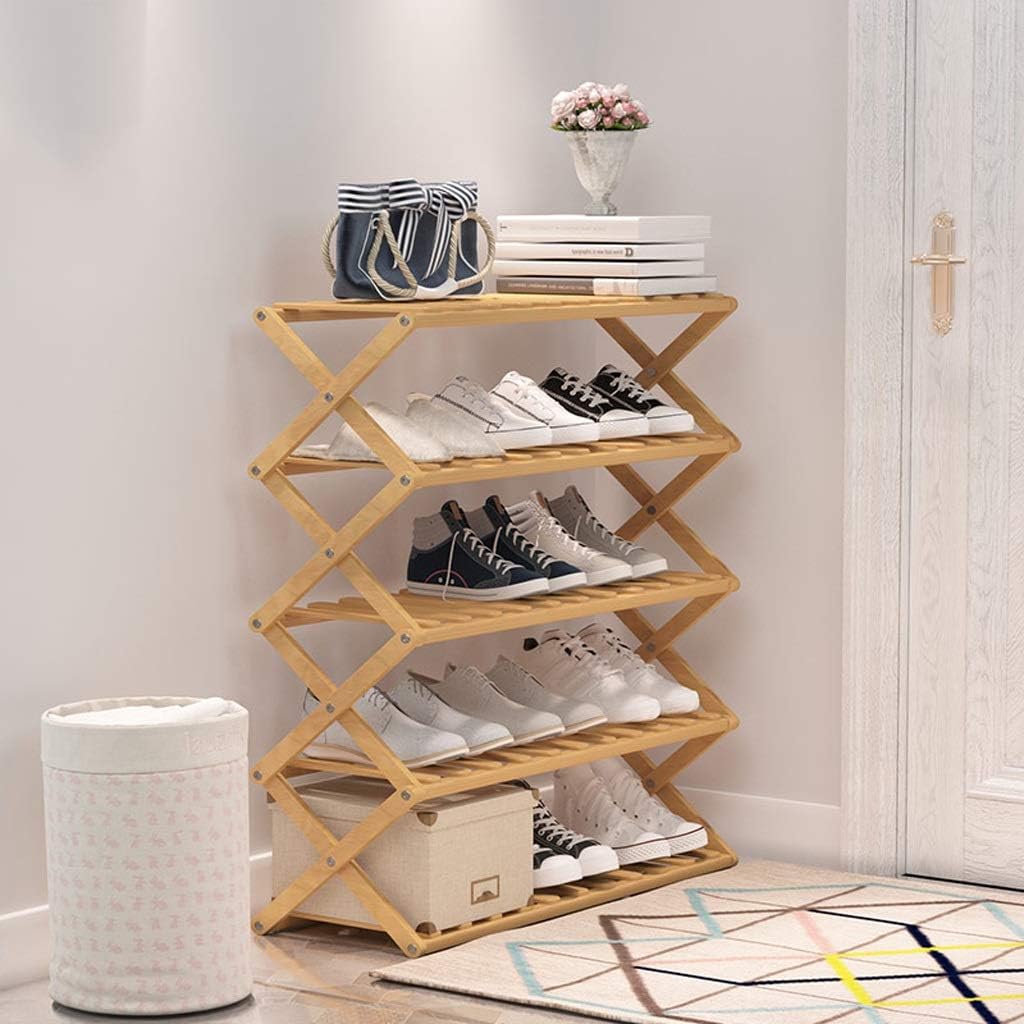 Simple Retractable Wooden Shoe Storage Rack for Living Room