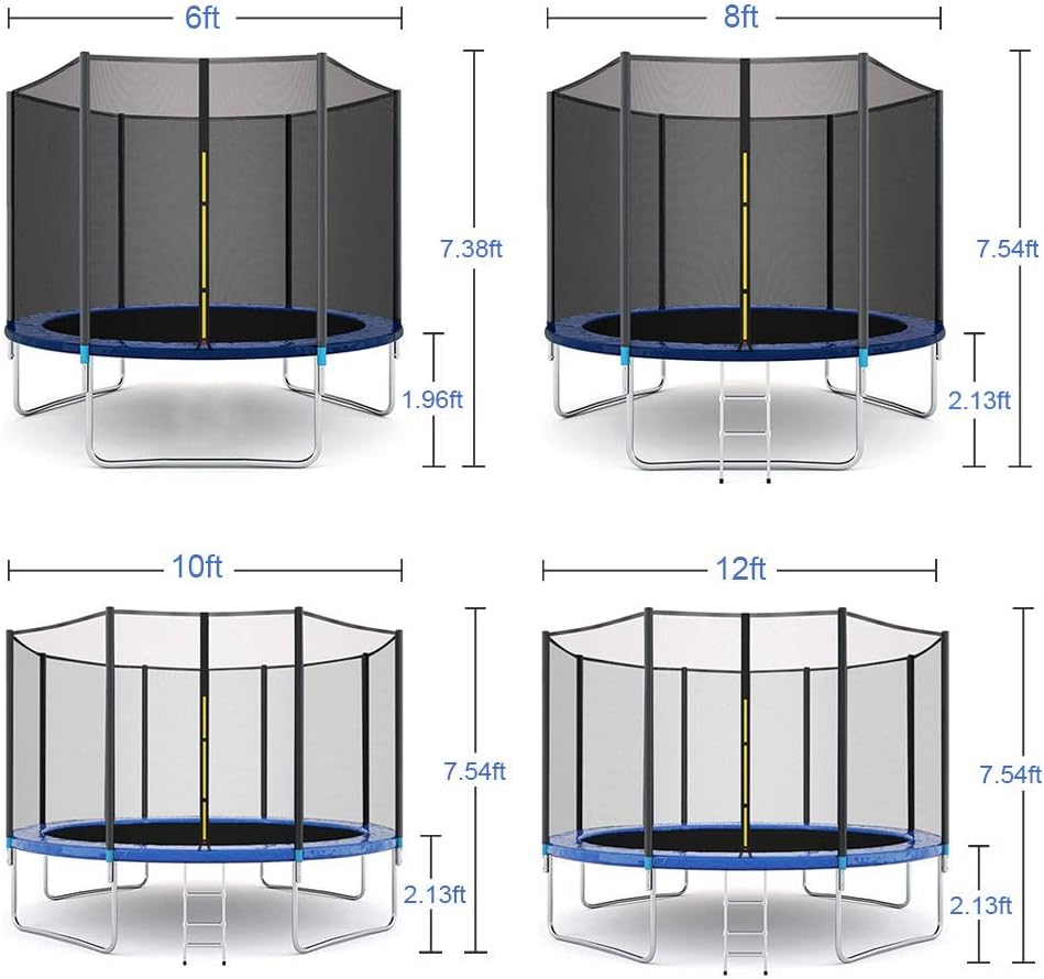 8Ft Wave Springsafe Trampoline & Enclosure