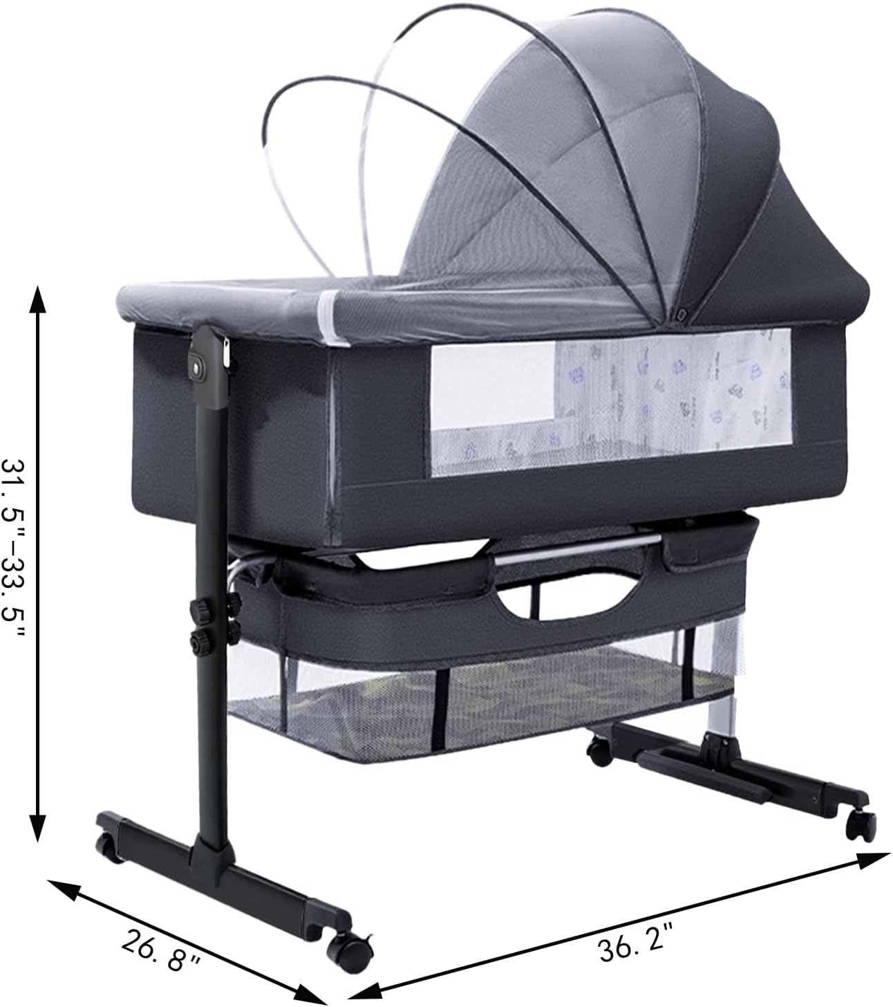 Baby Bassinet Bedside Sleeper Bedside Baby Crib - Portable Baby Bed with Wheels