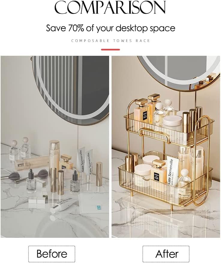 2-Tier Bathroom Organizer Countertop,Vanity Organizer Basket