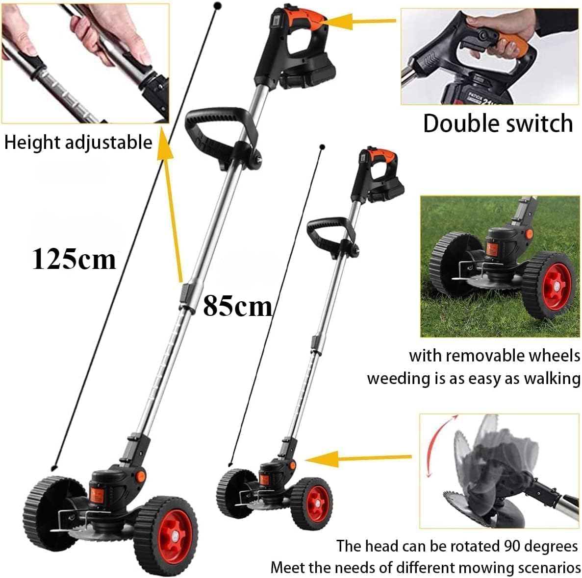 Cordless Adjustable Weed Eaters 3 in 1 Electric String Trimmer Lawn