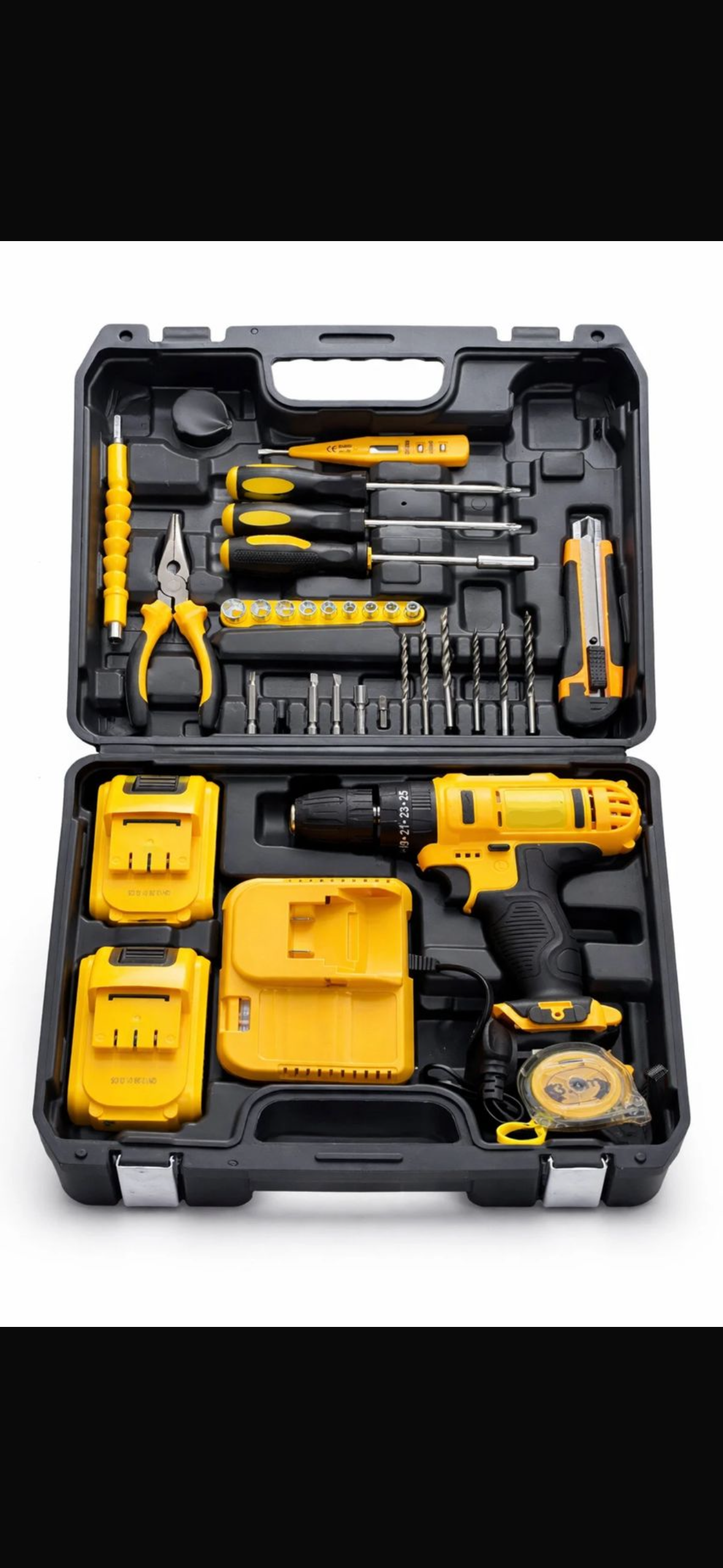 34-Piece Tool Set cordless drill