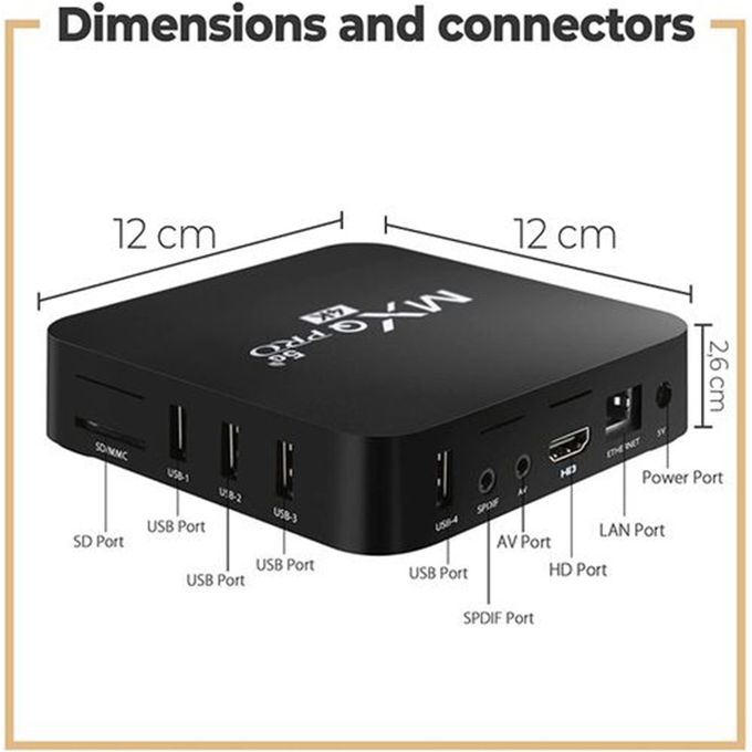 MXQ Pro smart Android 12 TV Box for any digital Tv