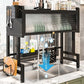 Over The Sink Dish Drainer Drying Rack with Cover stainless black
