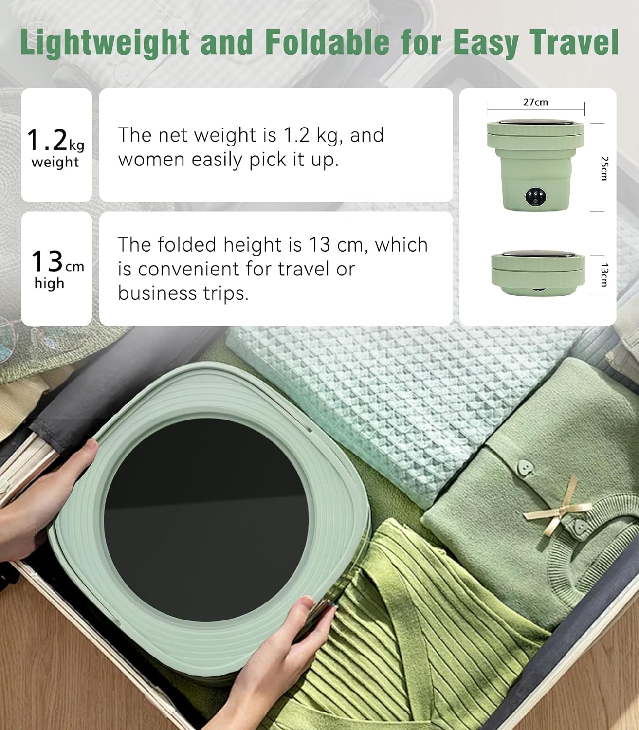 Portable Washing Machine, Washer Dryer, 6.5L High Capacity with Dehydration Function
