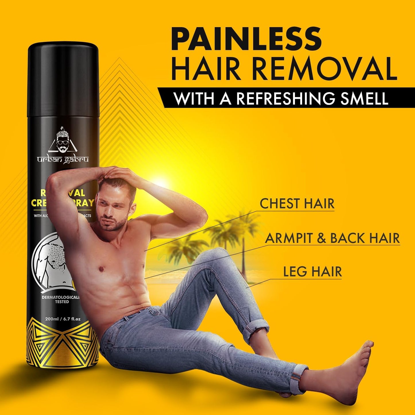 Urbangabru Hair Removal Spray (200 ml) | Body Hair Removal In 10 Minutes