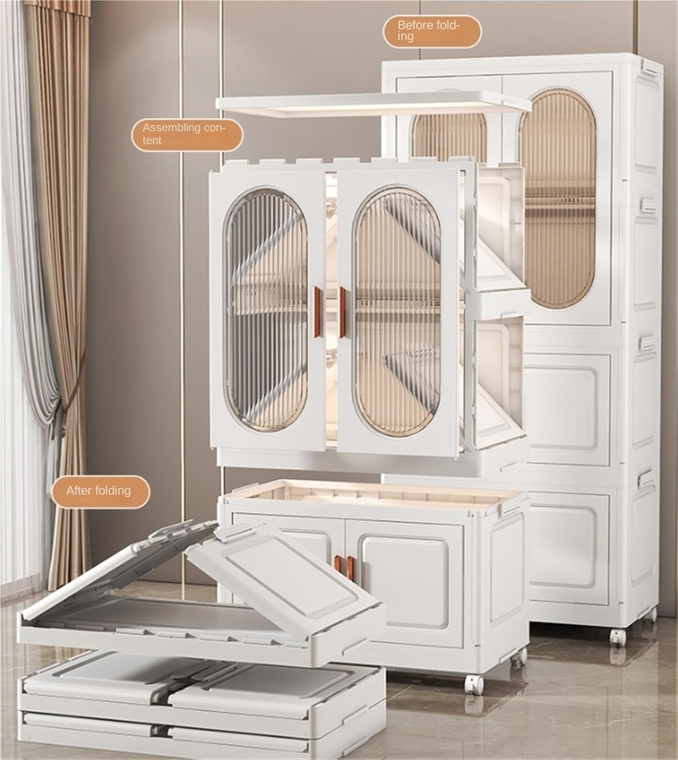 Foldable Clothes Closet Plastic cloarkroom Wardrobe for Household Plastic