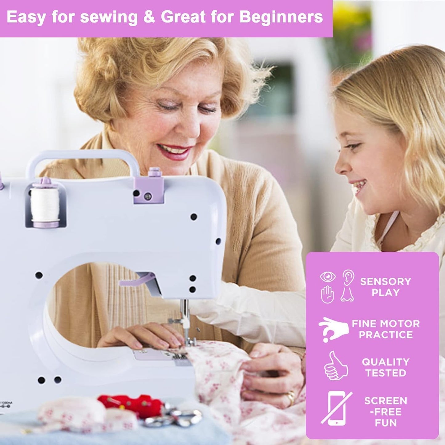 Automatic Electric sewing machine both electric and battery powered for home and leisure art work
