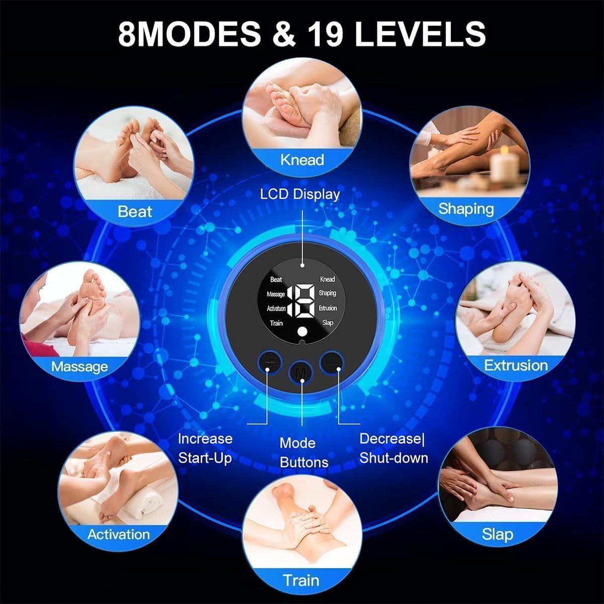 Intelligent Health Foot Massager, EMS Pulse Massage Foot Pad, Micro Current Foot massage