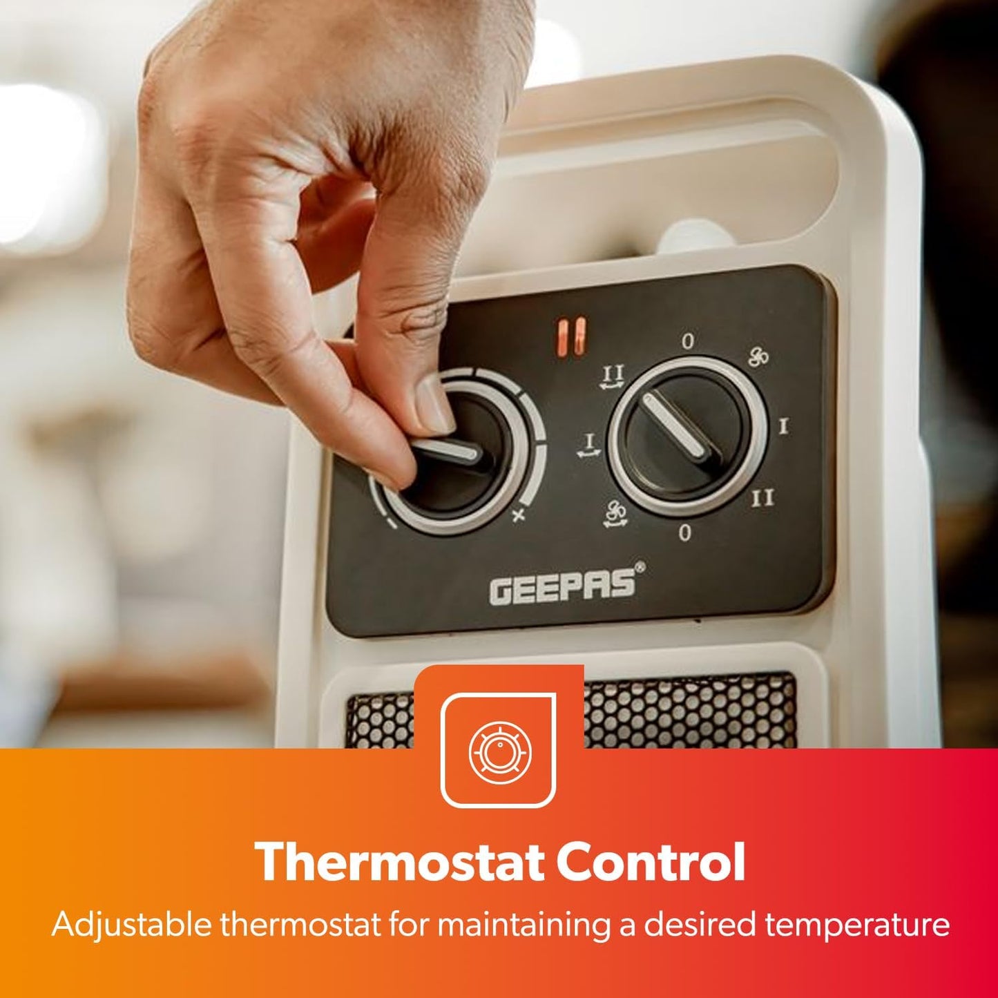 Geepas Ceramic Heater, Portable Electric Space Heater