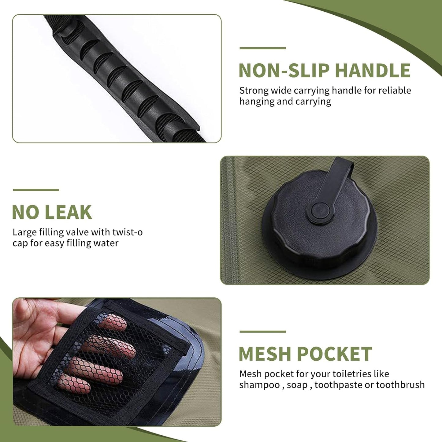 Solar camping Shower Bag, 5 Gallons/20L Camping