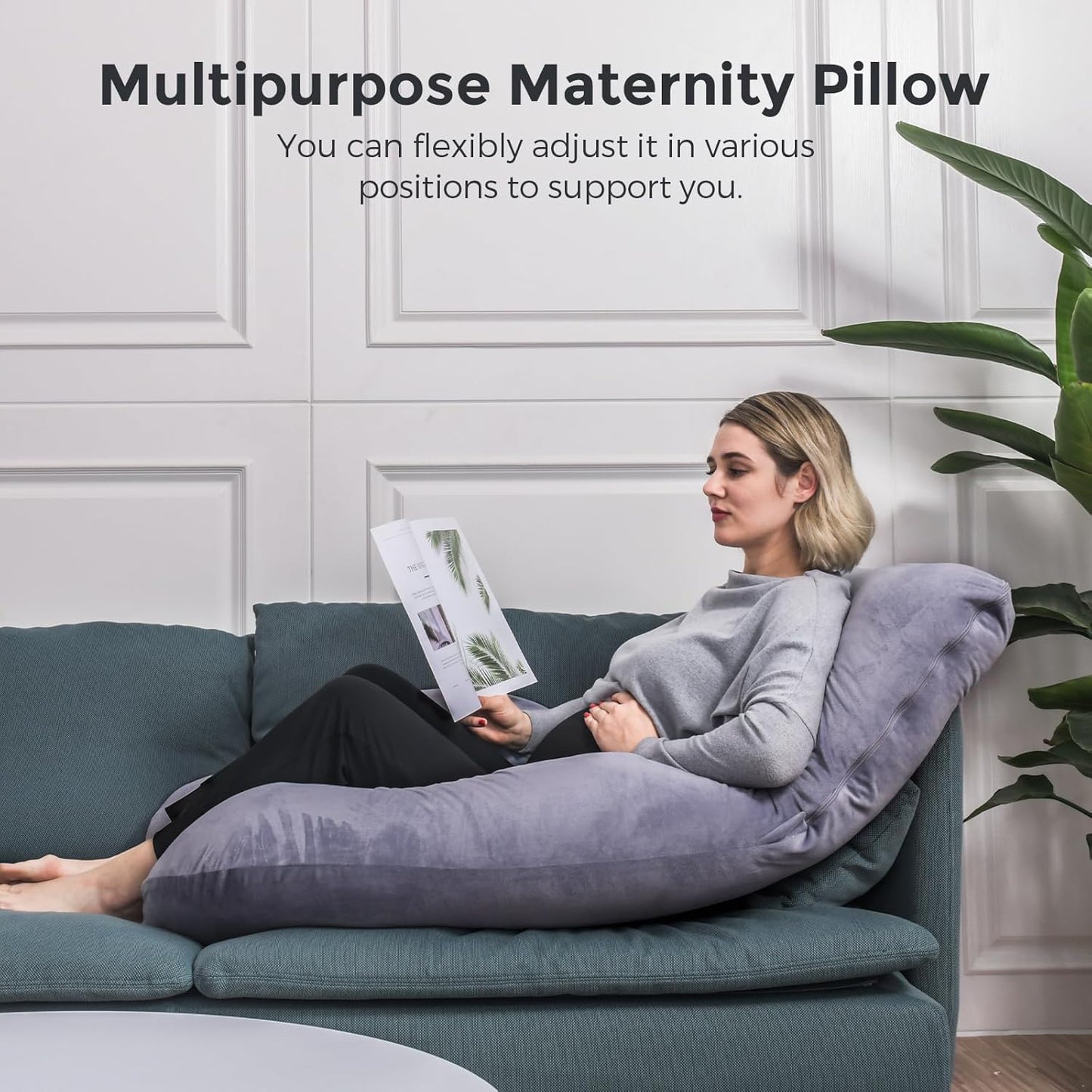 Pregnancy Pillows, U Shaped Full Body Maternity Pillow with Removable Cover