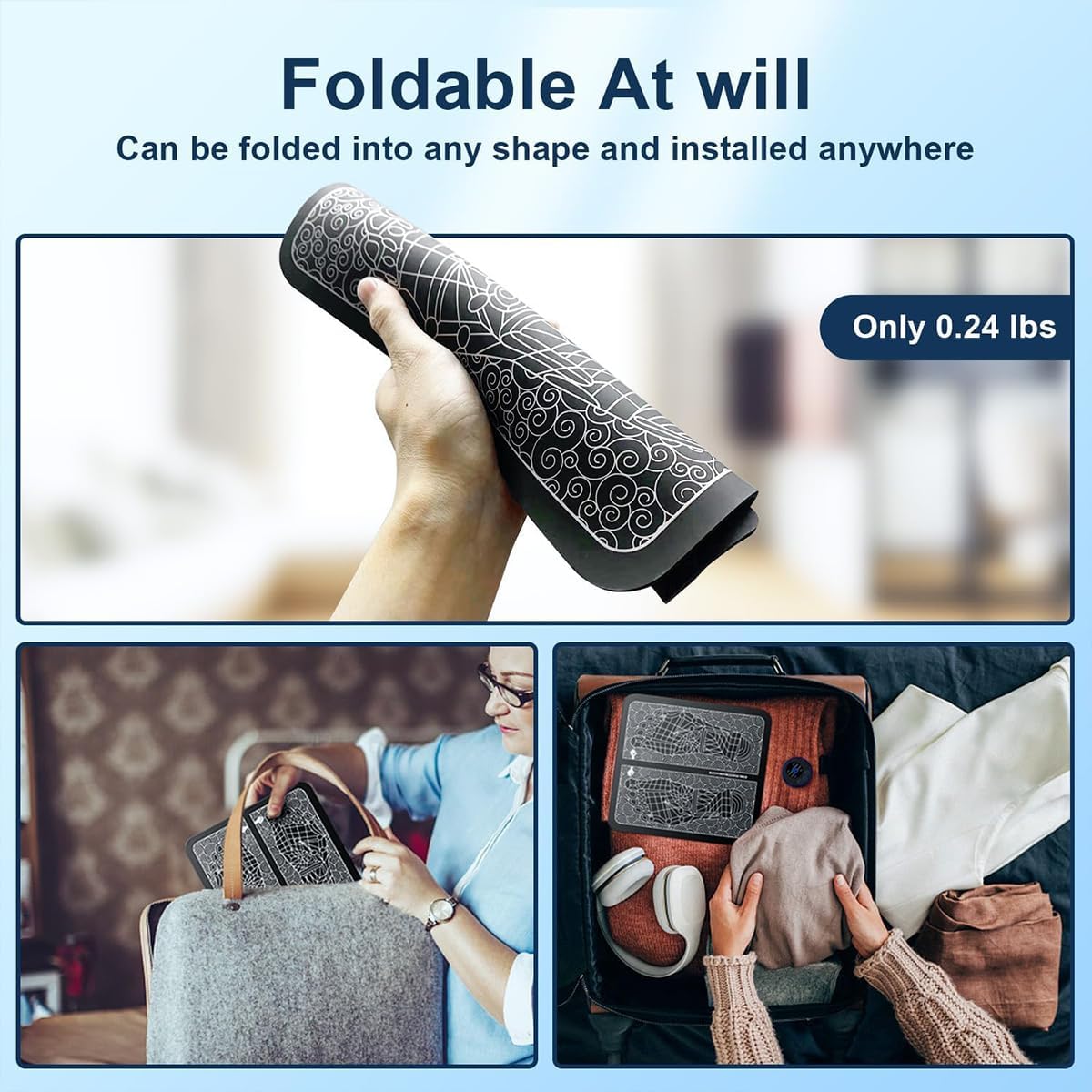 Intelligent Health Foot Massager, EMS Pulse Massage Foot Pad, Micro Current Foot massage