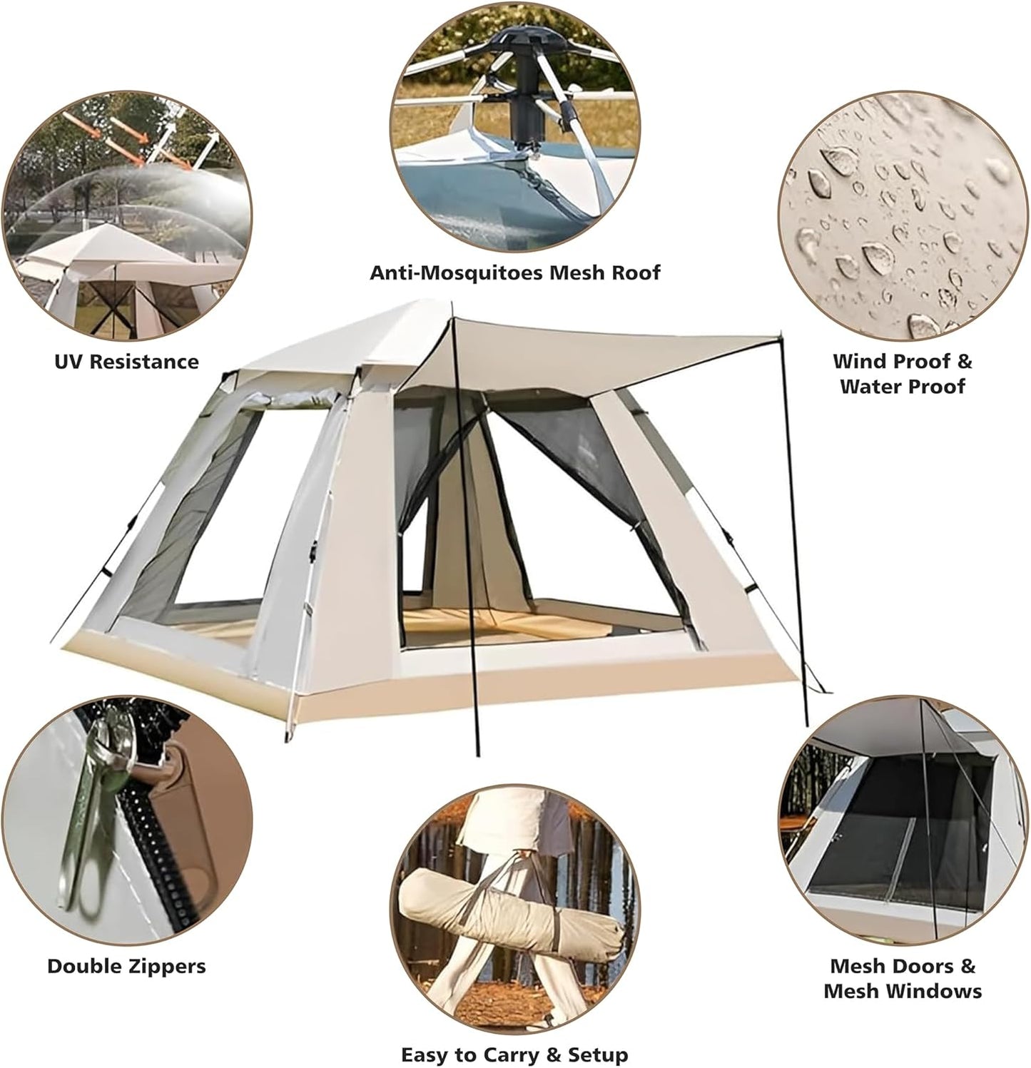 Outdoor Automatic  Camping Tent 4-6 people + shade