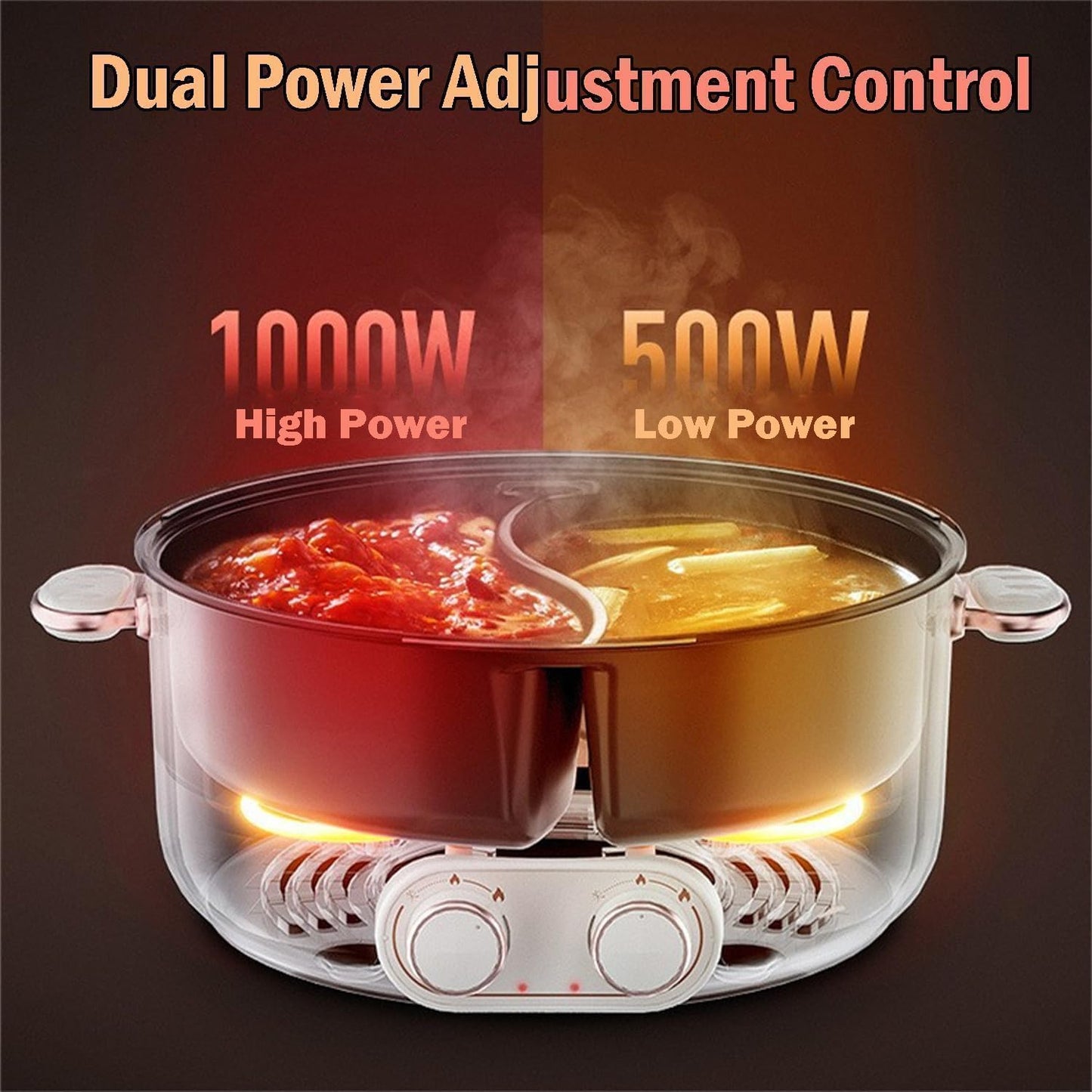 Hot Pot Electric with Divider Double, 6L capacity Non stick