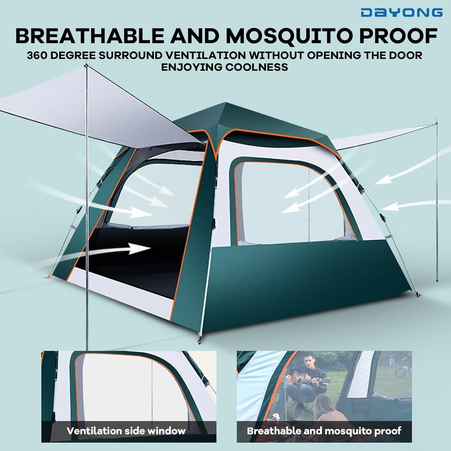 Outdoor Automatic  Camping Tent 4-6 people + shade
