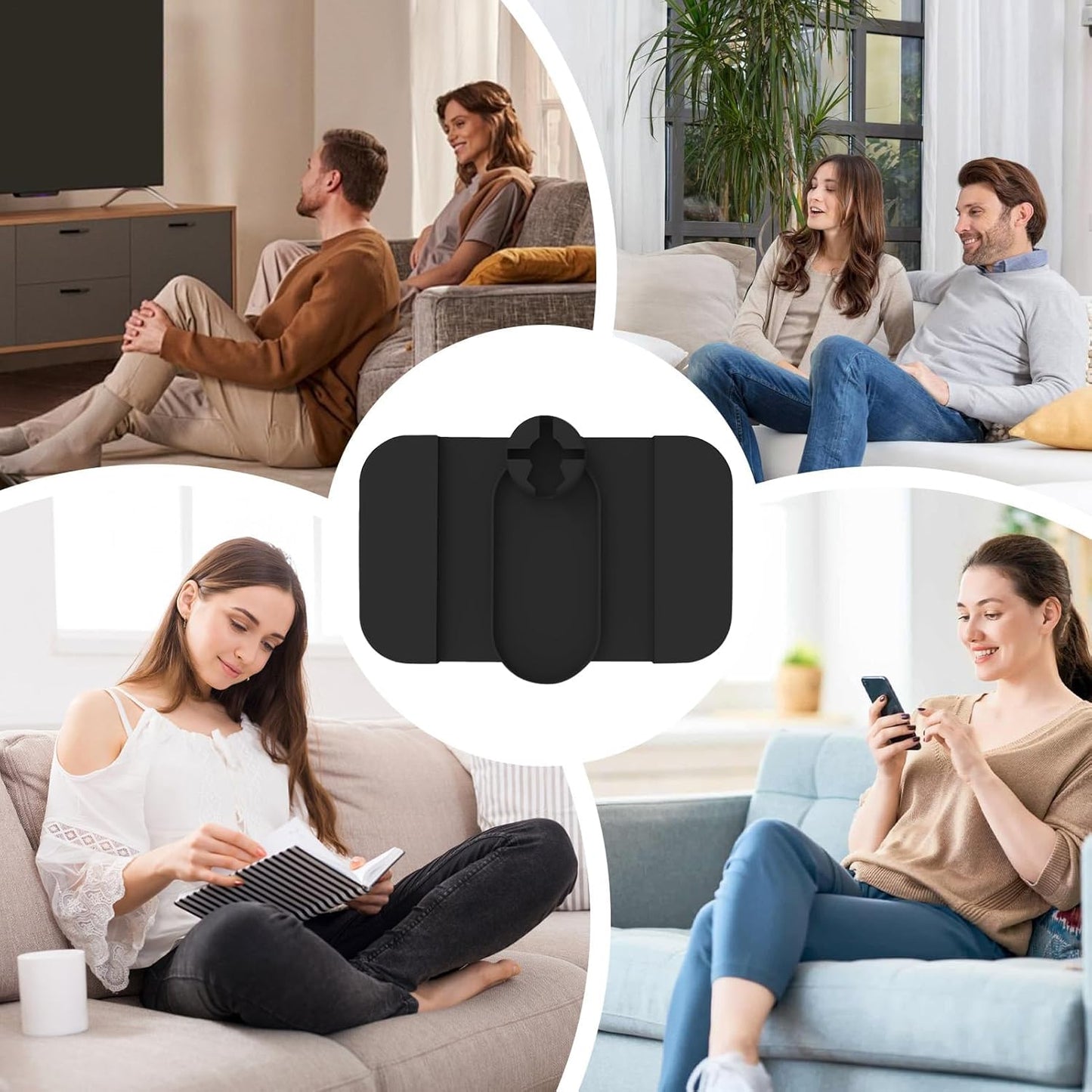 Couch Armrest Cup Holder Tray - Silicone, Grey