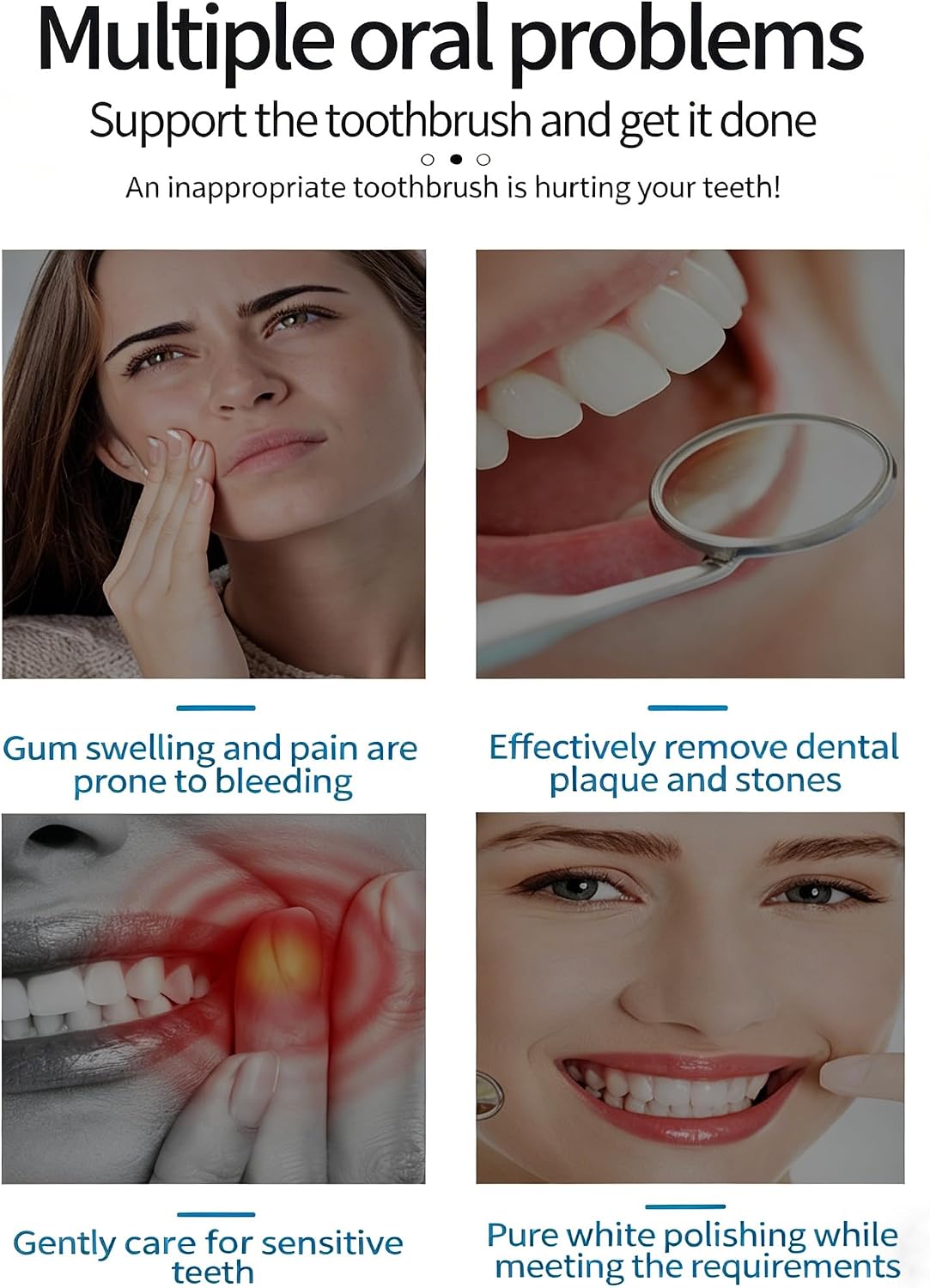 Electric Toothbrush for Adults /kids 6 Modes, 4 Brush Heads