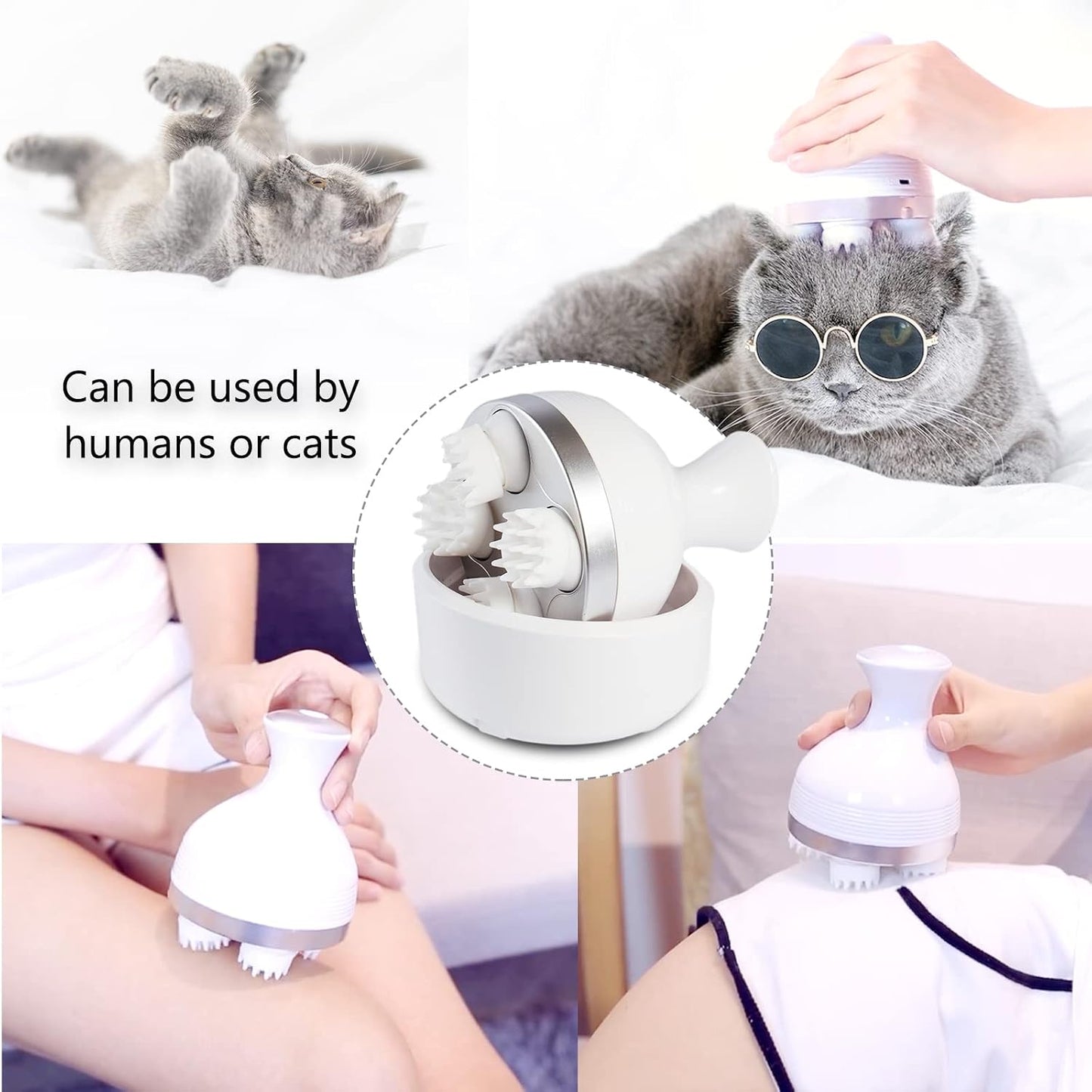 Head Massager, Soft Silicone Brush Head Gentle