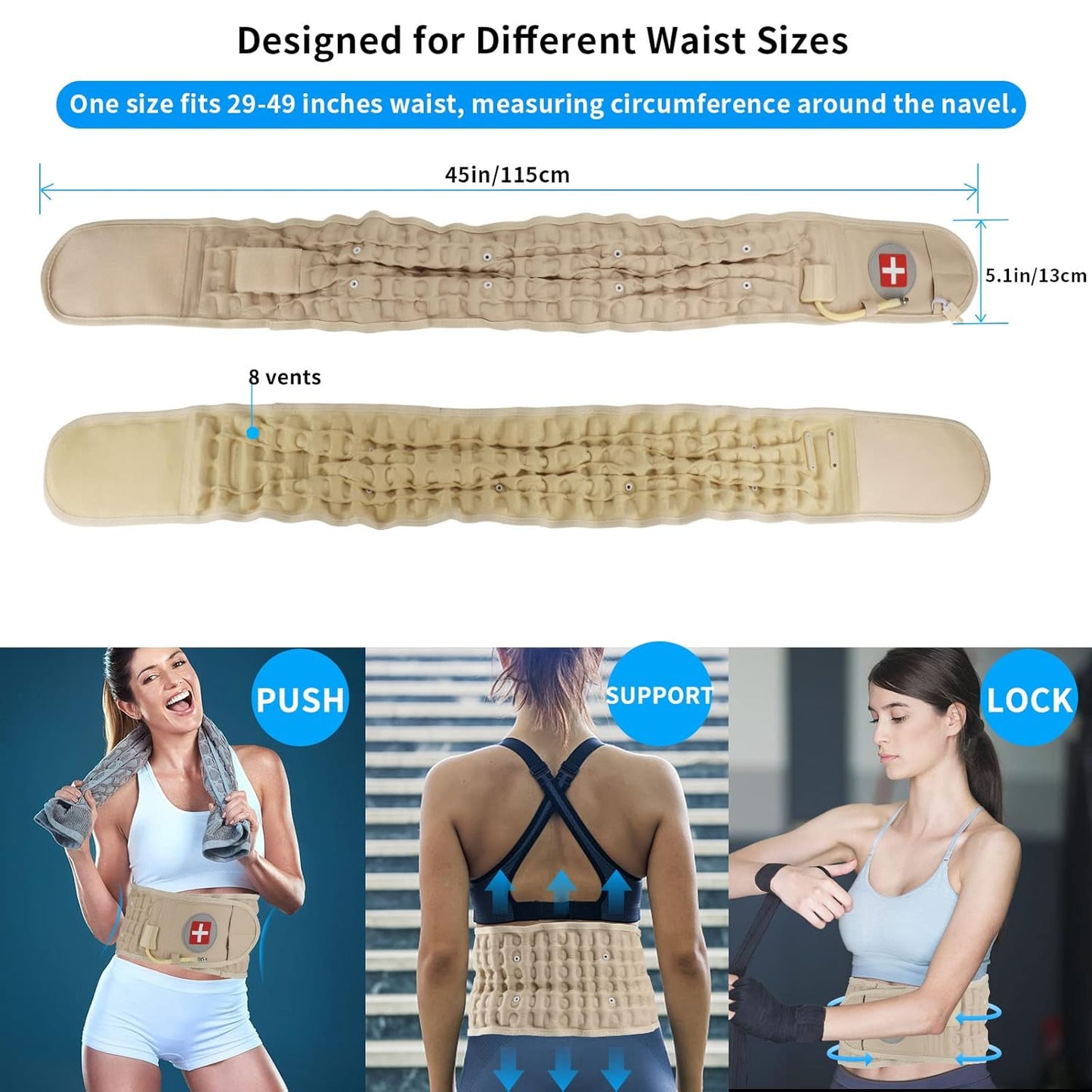 Decompression Back Belt - Lumbar Support Belt for Men & Women