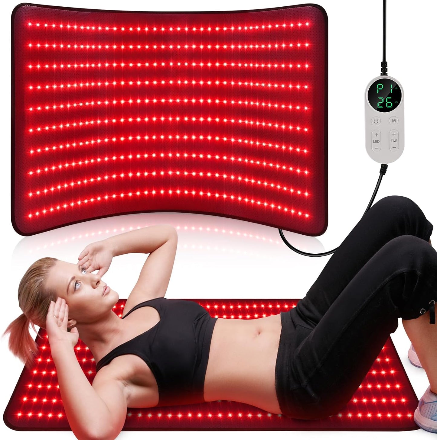 Pedete Red Light Therapy Mat for Body, Holiday Birthday Gifts for Women Men, 39’’ x 24’’Large Infrared Light Therapy with Time