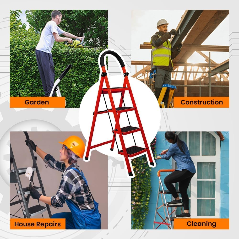 🪜 4-Step Foldable Stool Ladder – Safe, Strong &amp; Space-Saving