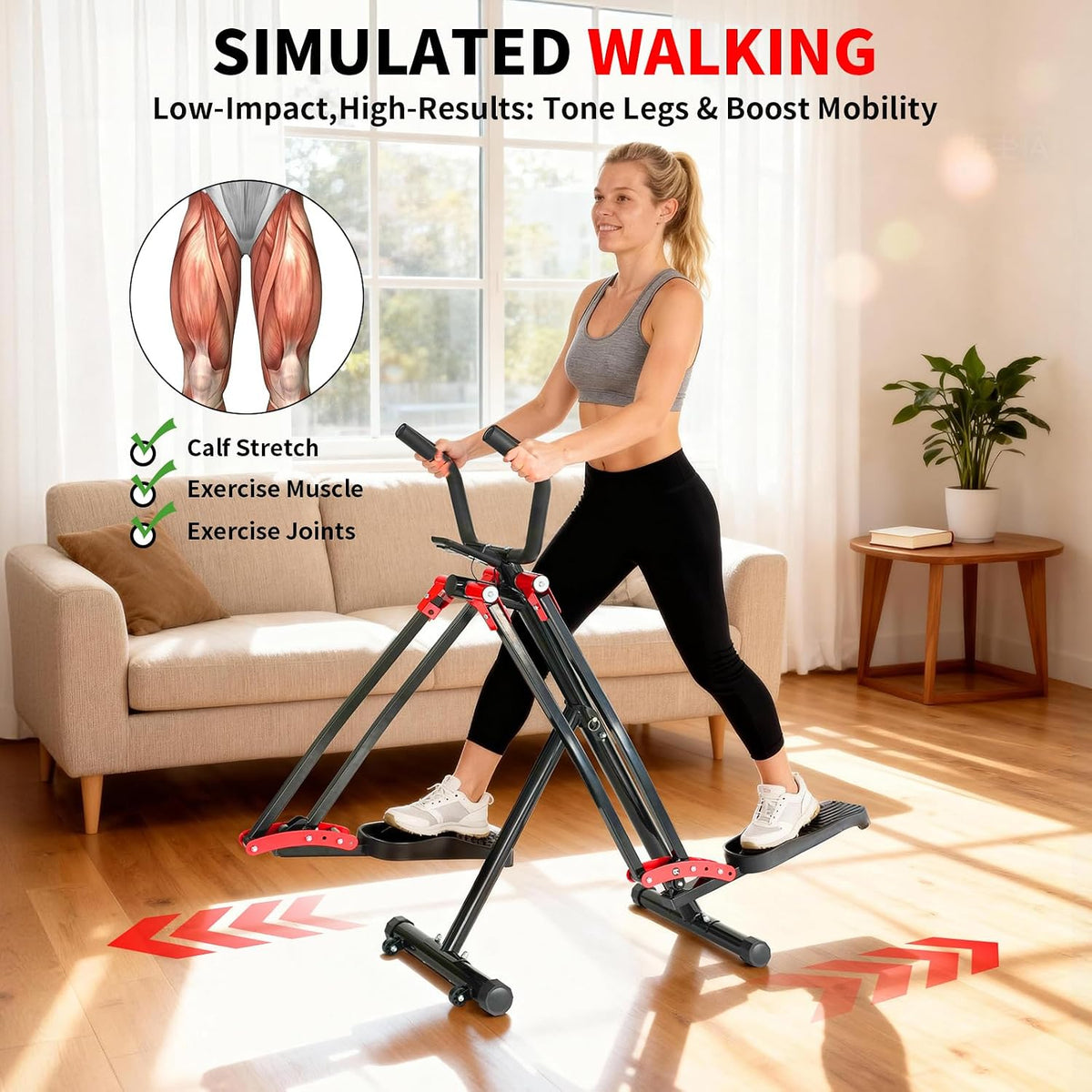 Air Walker Exercise Machine, HOWHAI Space Walker Elliptical Training for Home Gym,
