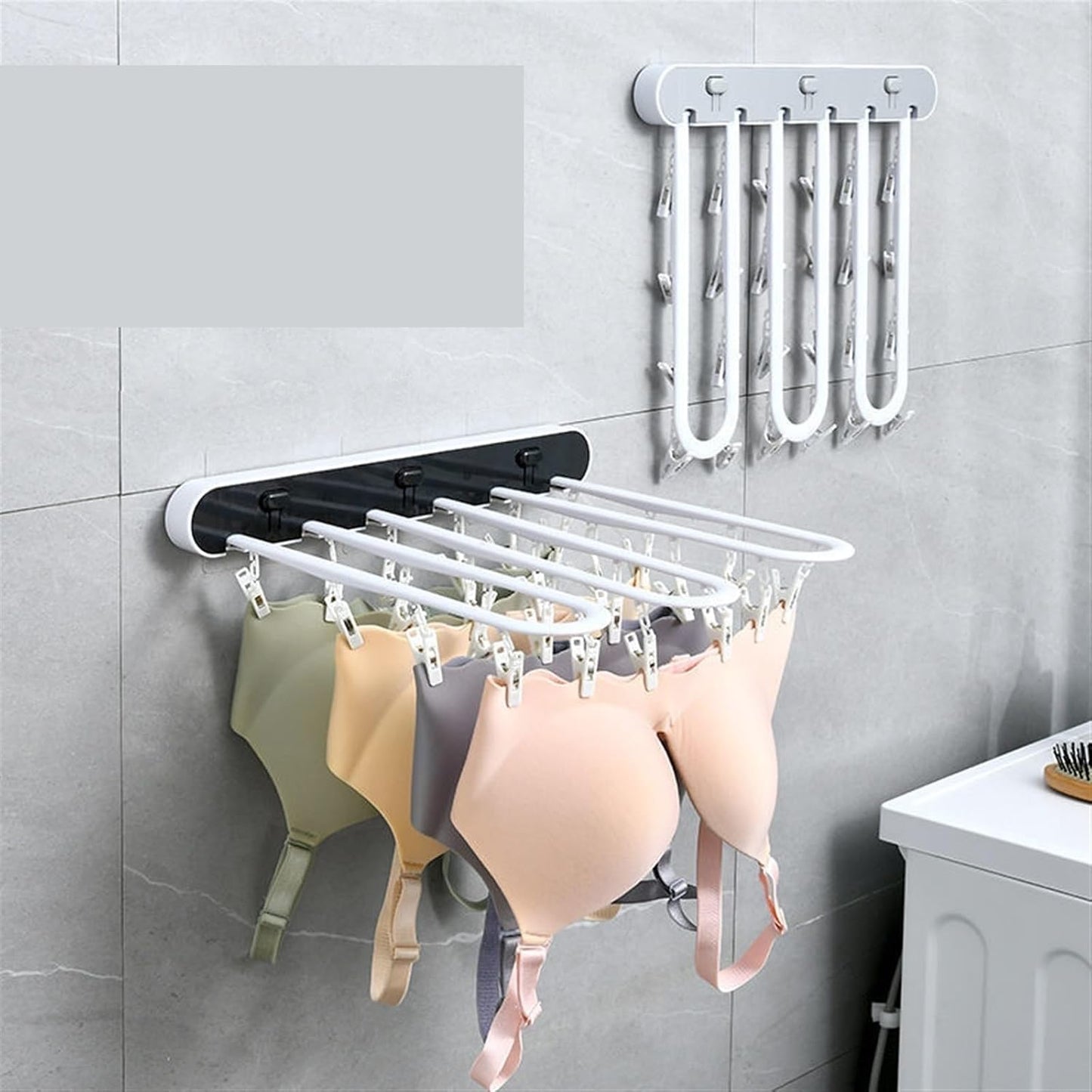 2pcs Bra,undergarment,Folding Hanger Wall Mounted Clips