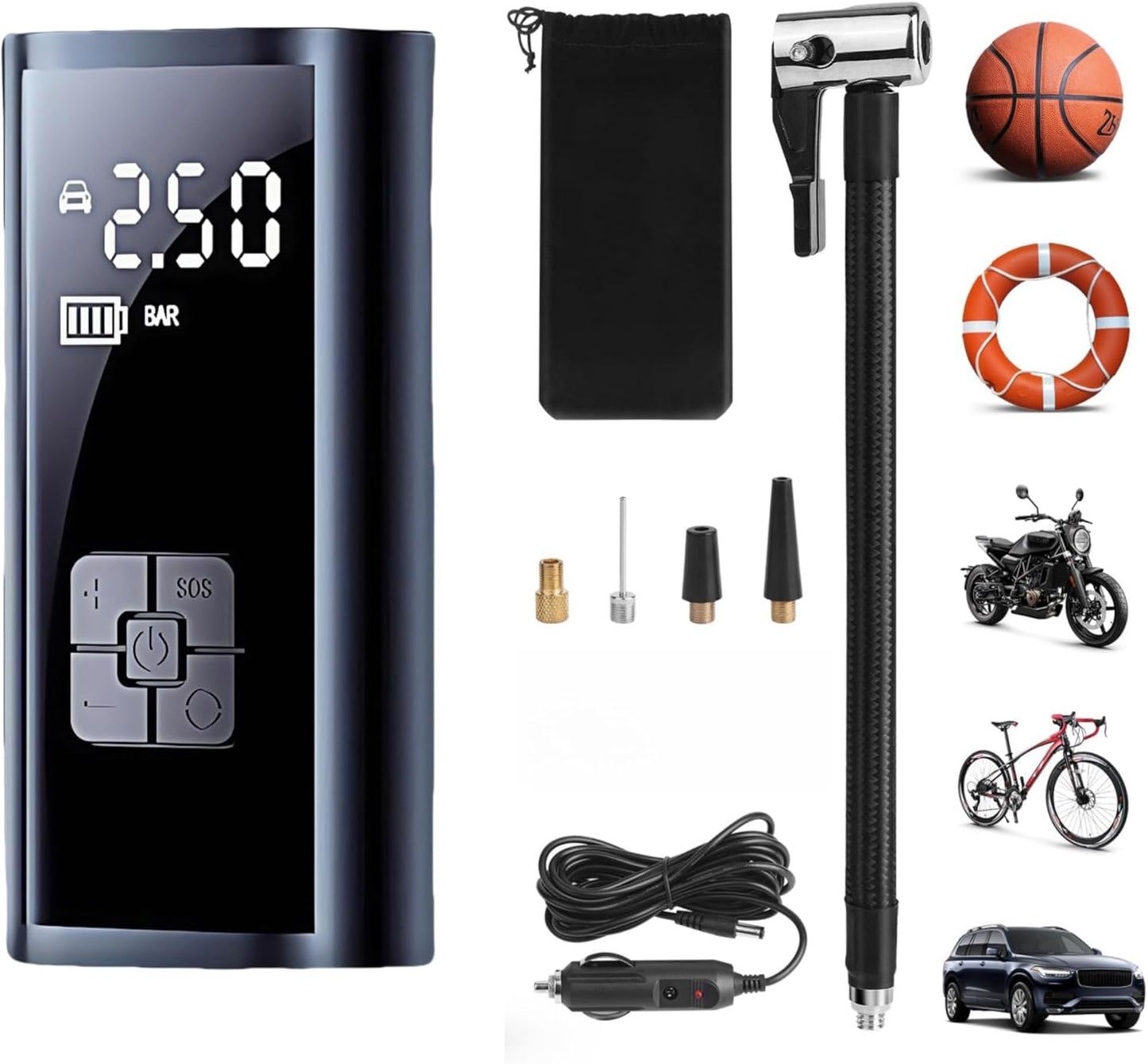 Tyre Inflator Portable, Air Compressor Car Tire