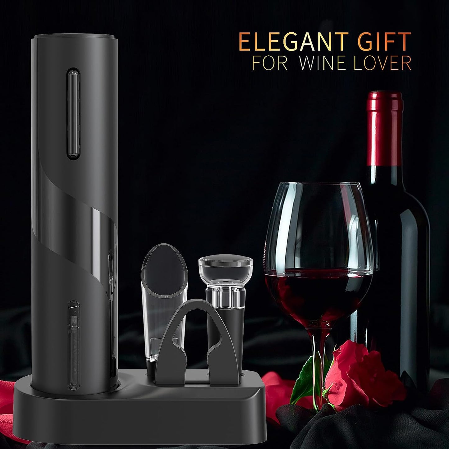 Electric Wine Opener Set, Automatic Corkscrew Opener Kit, Battery Operated