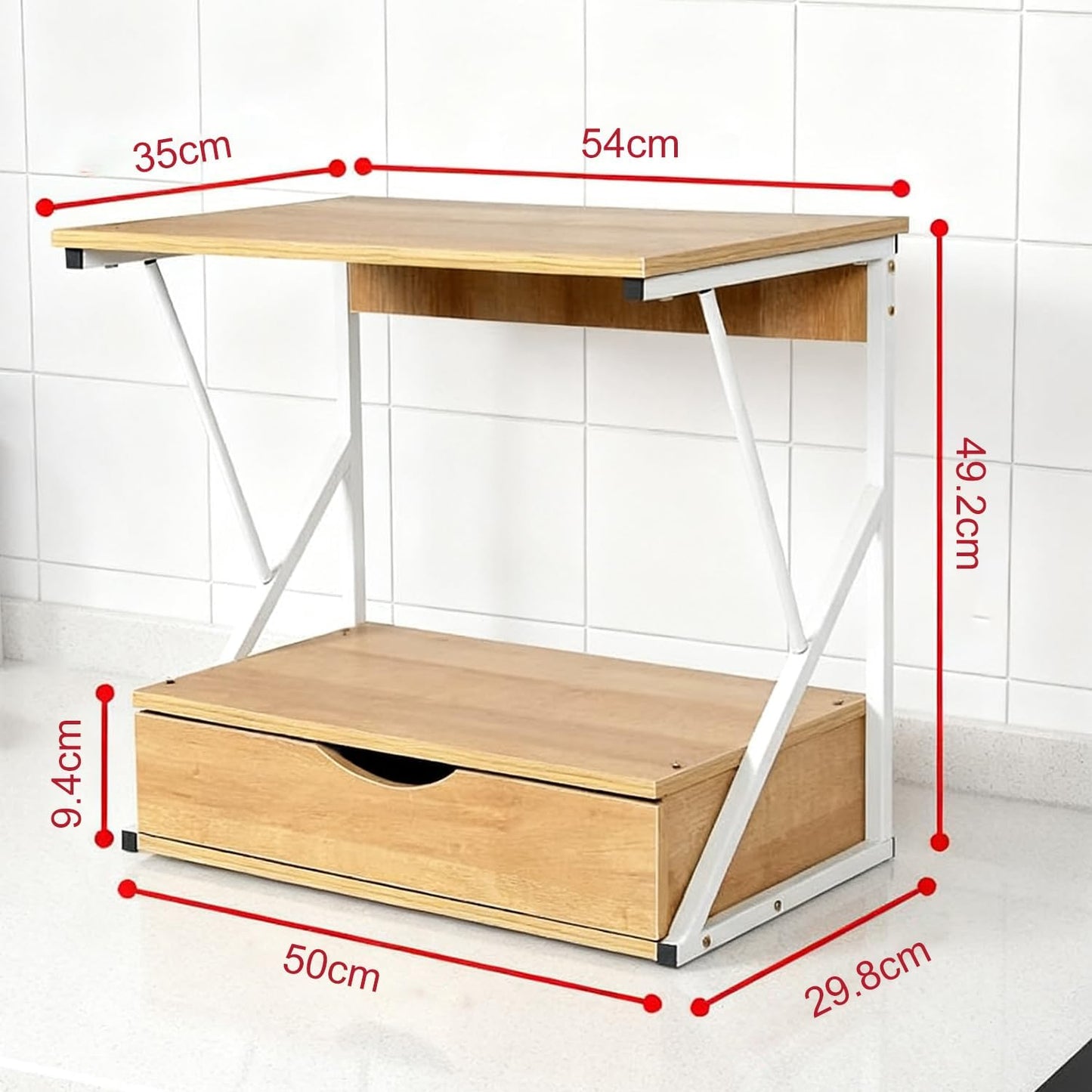 2-Tier Microwave Oven Shelf Stand Rack