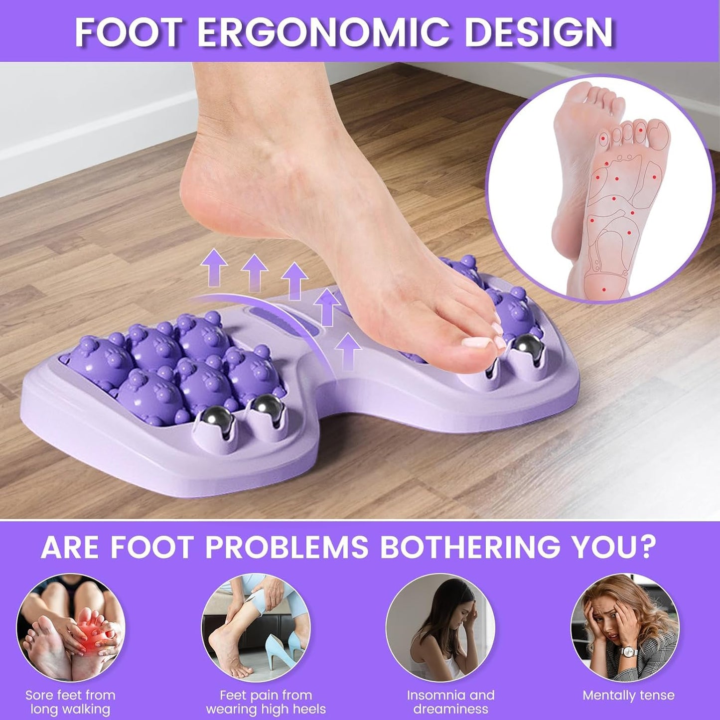 Double Roller feet Massager, Relieve Pain