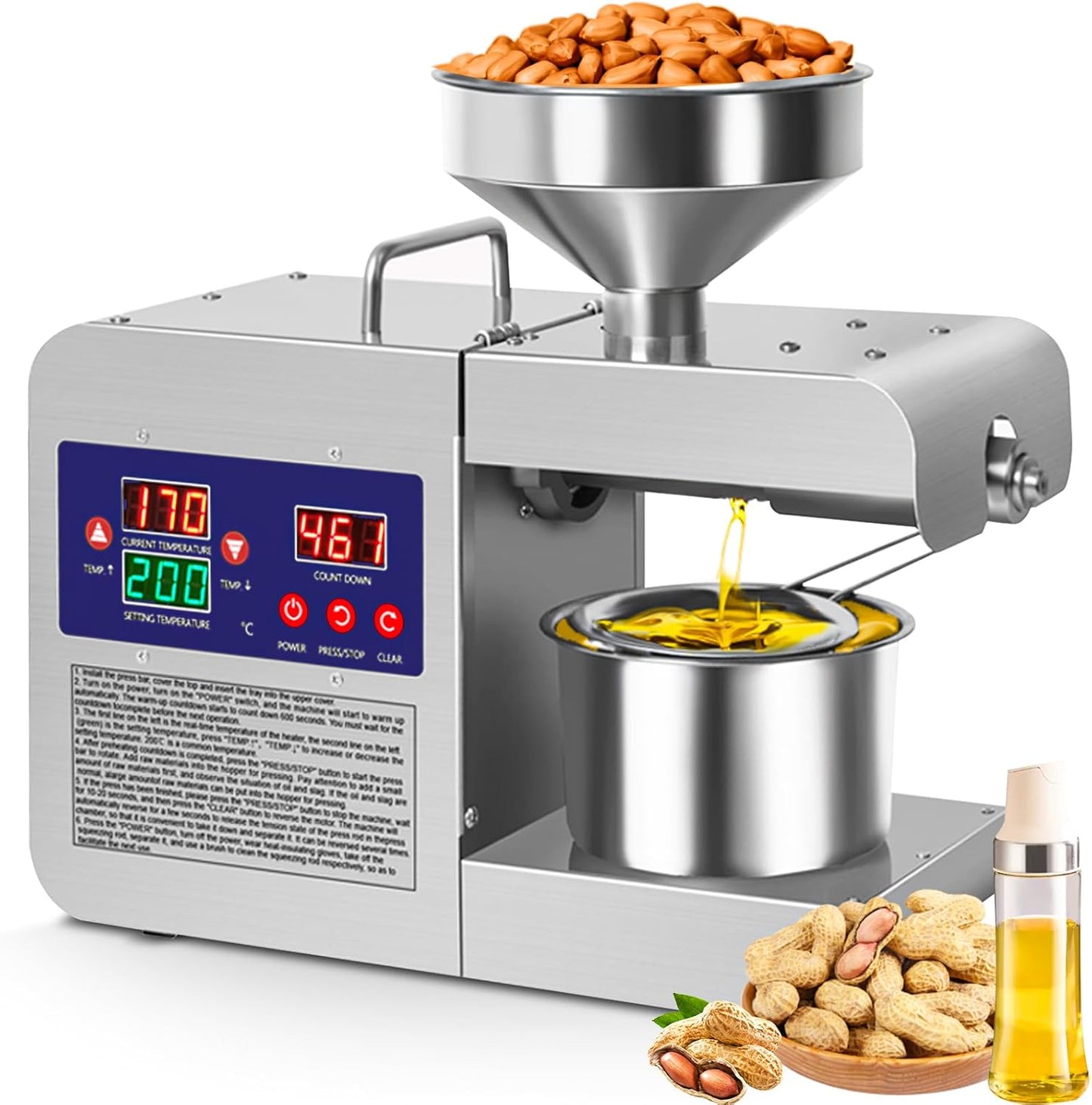 Electric Family/Commercial Healthy Extractor Oil Press Machine