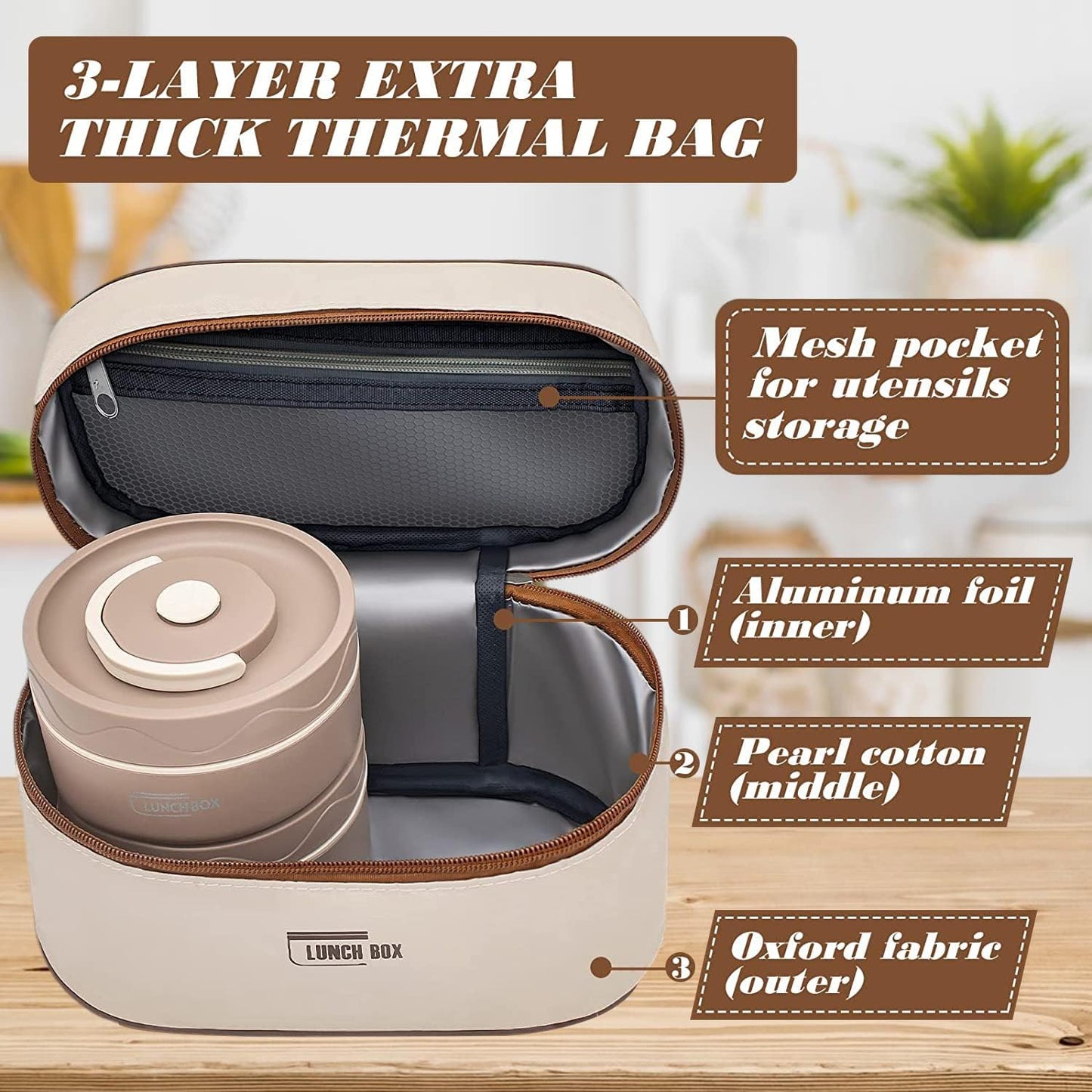 4 set  Portable Insulated Lunch Container, Stainless Steel Thermal Food Box (very durable)