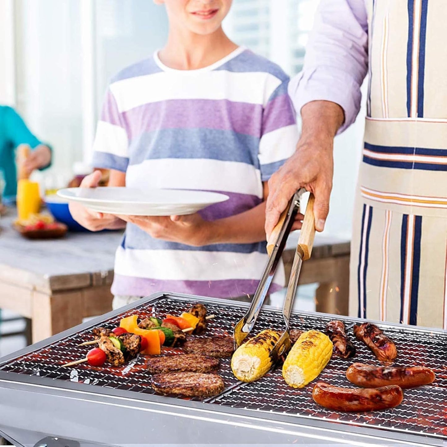 Large Charcoal Grill BBQ with Stand Stainless Steel, Outdoor Barbecue Grill