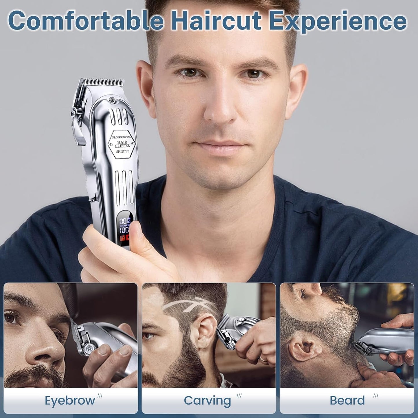 Electric Hair Clippers for Men, Cordless Barber Clippers