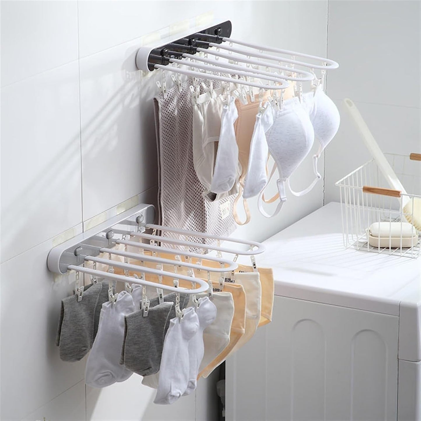2pcs Bra,undergarment,Folding Hanger Wall Mounted Clips
