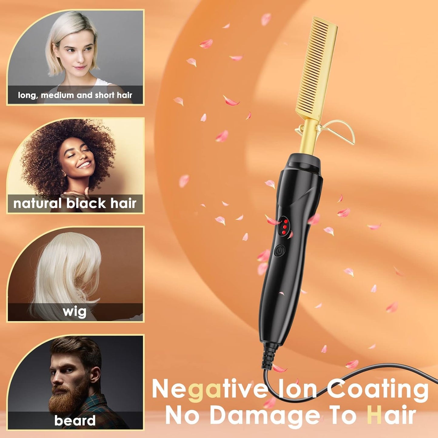 Hot Comb, Electric Hot Comb, Professional High Heat