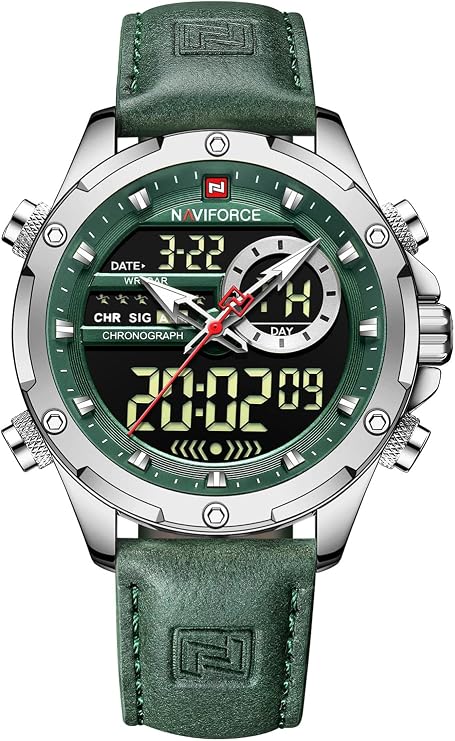 NAVIFORCE Men's Military Digital Watches Japanese Quartz Movement Analog