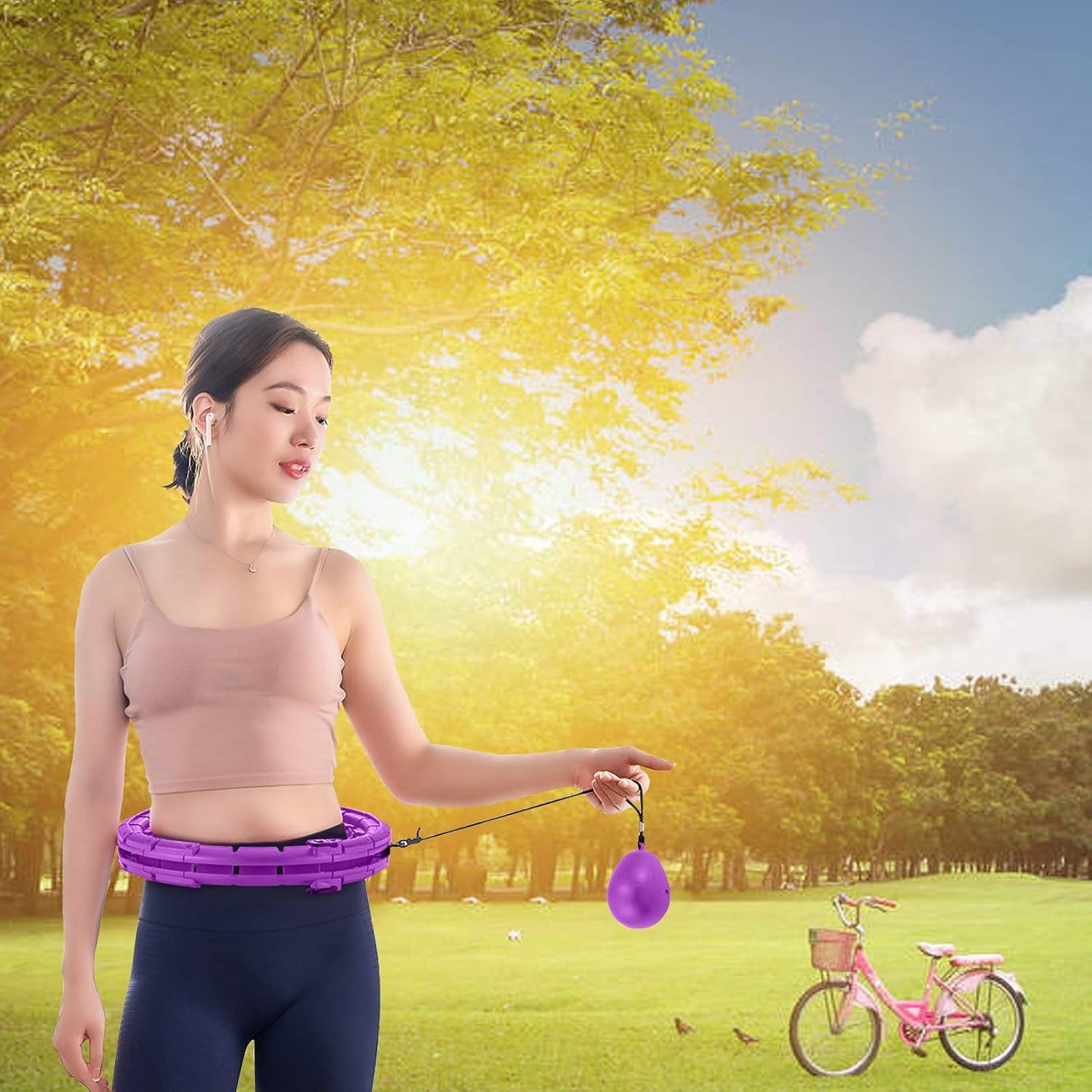 Weighted Hula Hoop for Adults and Kids, Adjustable Size